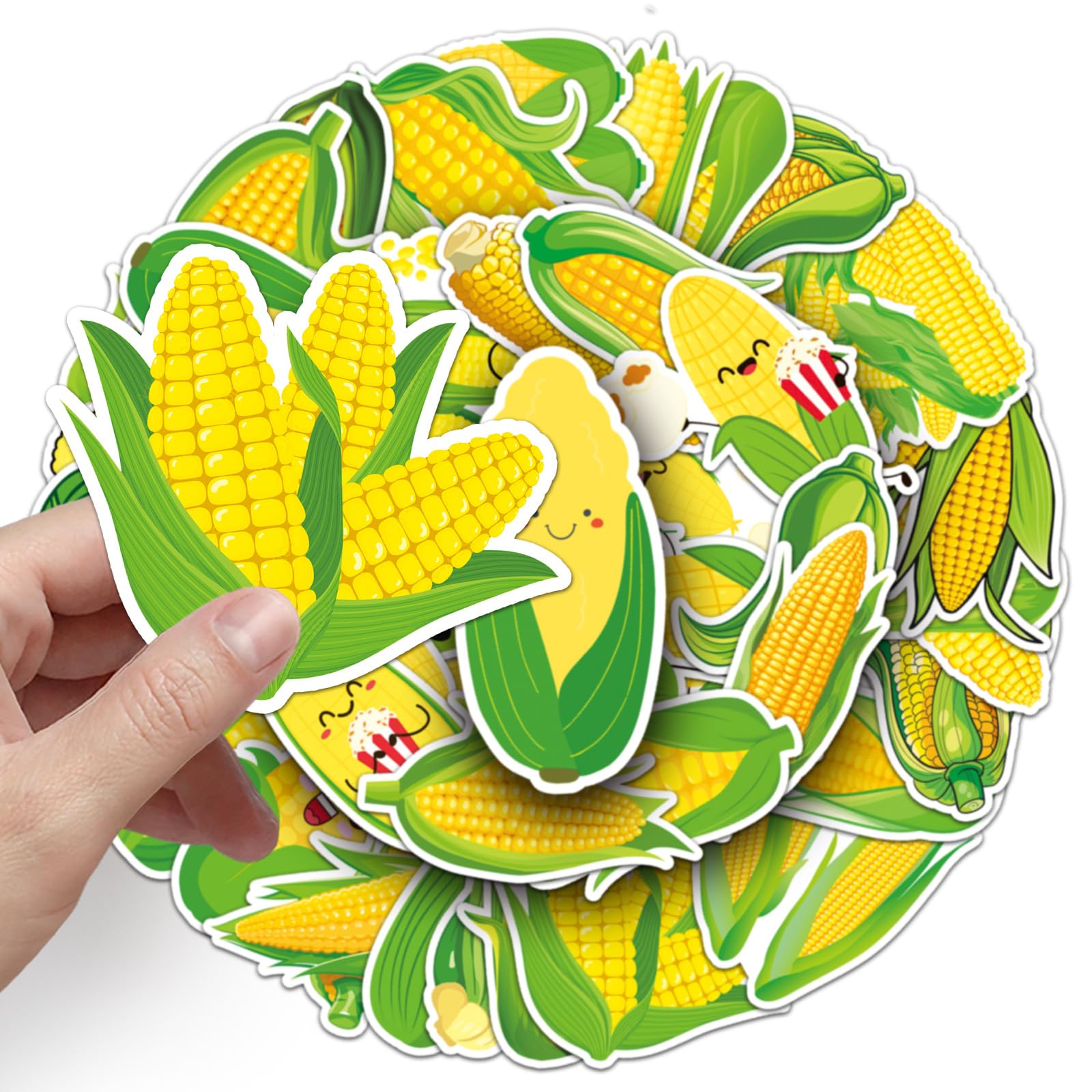 Corn Stickers for Laptop (50 PCS),Gift for Children Teens Adults Girl Boys,Waterproof Stickers for Water Bottle,Corn Vinyl Stickers for Scrapbook,Skateboard,Bike,Phone,Dairy - Image 2
