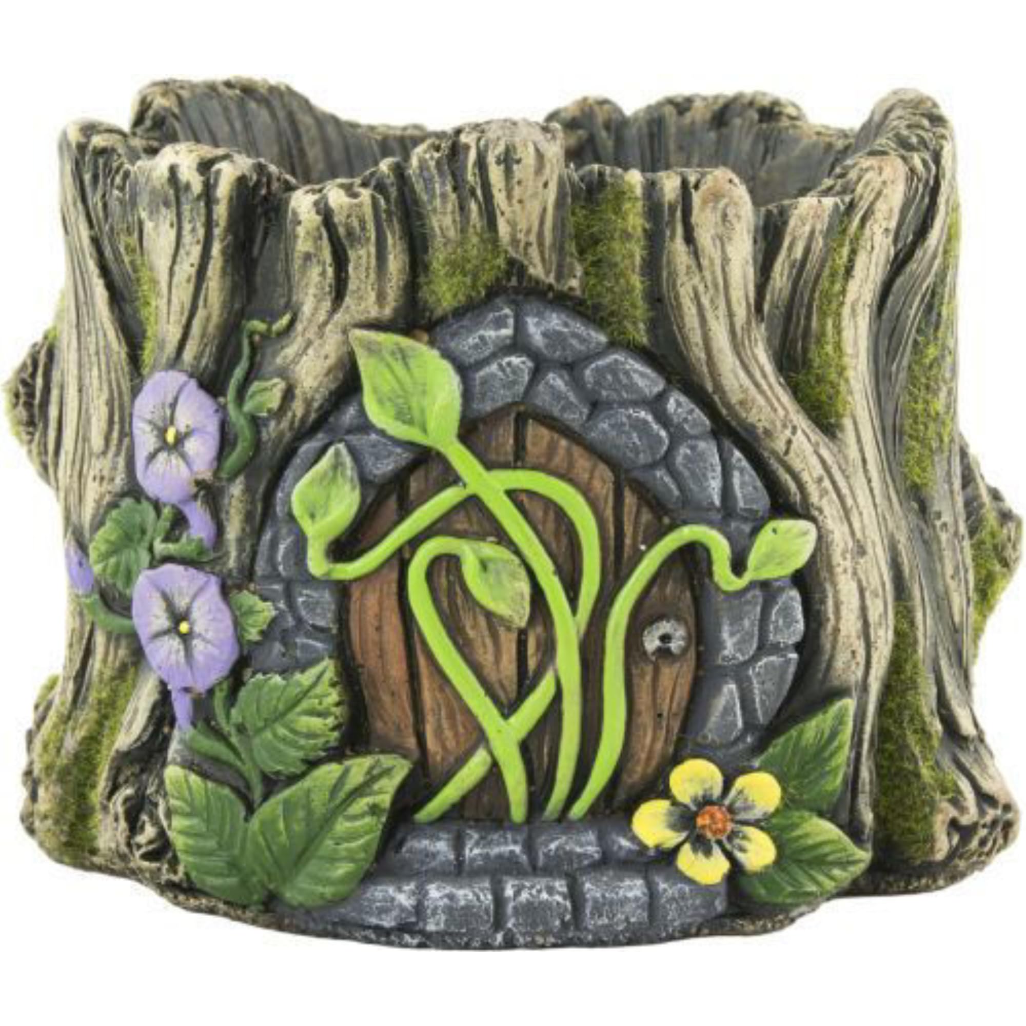 Fyne-Finds Multicolor Vintage Cement Fairy Pixie House 15Cm, 6Inch Plant Pot Outdoor Garden Lawn Patio Flower Herbs Planter