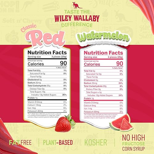 Miniatura 2 de Wiley Wallaby Paquete variado de dulces de regaliz clásicos de 24 onzas con sabor a sandía, estilo australiano, suaves y masticables, paquete de 2