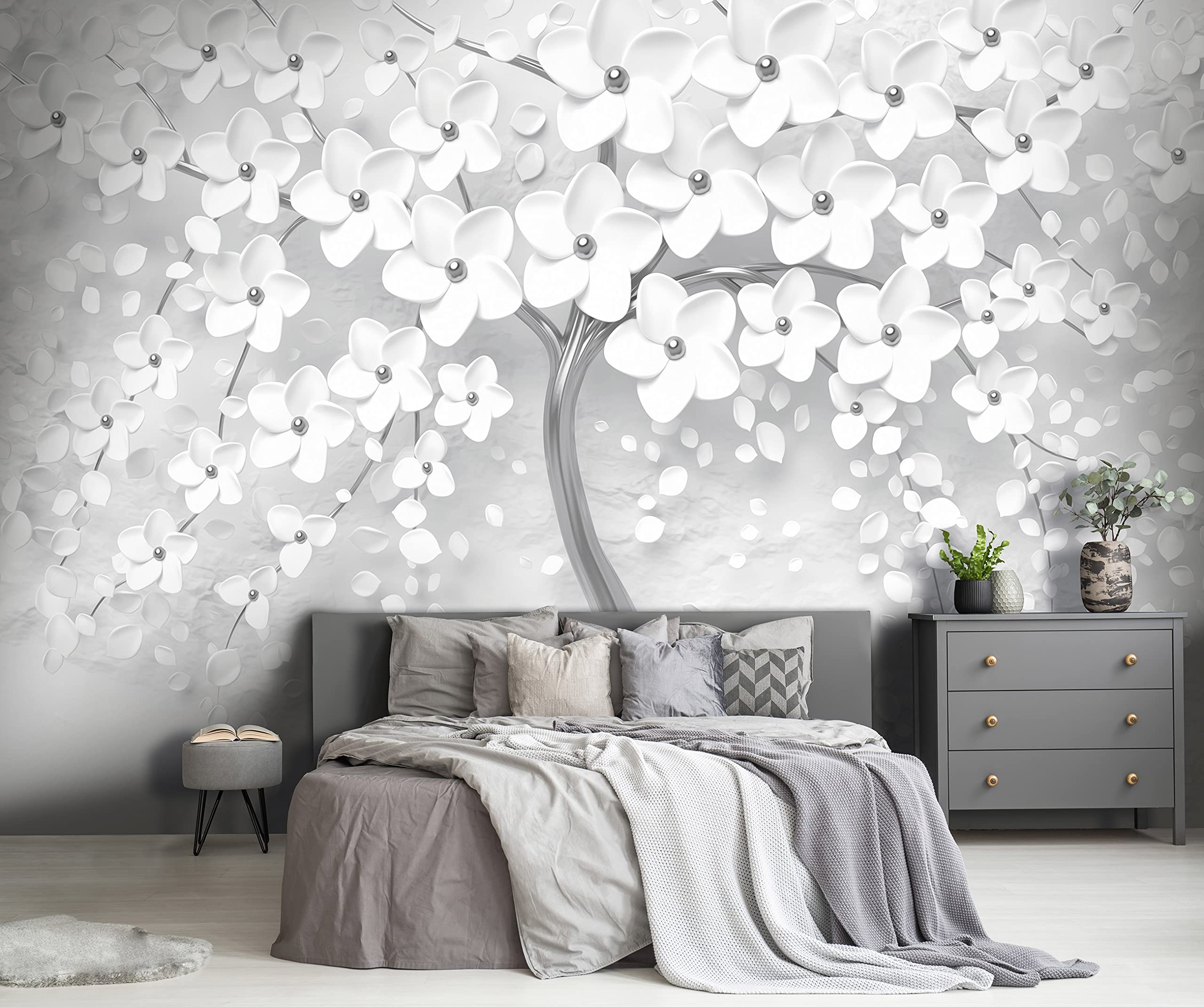 WallArena Vlies Fototapete, Blumen, 312x219cm | Fototapeten - Tapeten - für Wohnzimmer Schlafzimmer - Vliestapete Wandtapete Tapete 3D Effekt- inkl. Kleister
