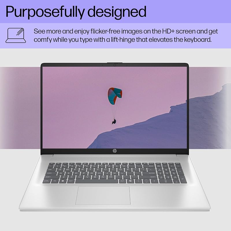 HP 17.3 inch Laptop, HD+ Display, AMD Ryzen 5 7520U, 16 GB RAM, 512 GB SSD, AMD Radeon Graphics, Windows 11 Home, Natural Silver, 17-cp2199nr image 3