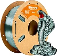 Vista 1 de ERYONE Filamento de ácido poliláctico (PLA) de seda para impresora 3D, de 1.75 mm +/- 0.03 mm, carrete de 1 kg (2.2 libras), verde esmeralda seda