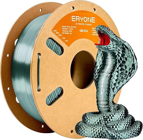 ERYONE Filamento de ácido poliláctico (PLA) de seda para impresora 3D, de 1.75 mm +- 0.03 mm, carrete de 1 kg (2.2 libras), verde esmeralda seda