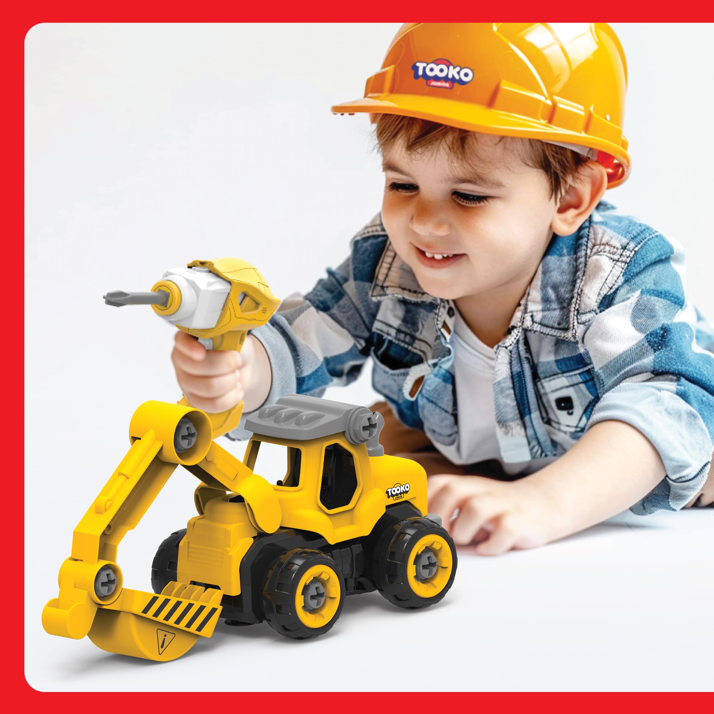 SilverLit Tooko Build My First Digger Construction Set Build and Drive RC Car Toy with 28 Parts Powered Screwdriver and Remote Control STEM Learning Remote Control Car Toy for Toddlers Ages 3+ - Image 2