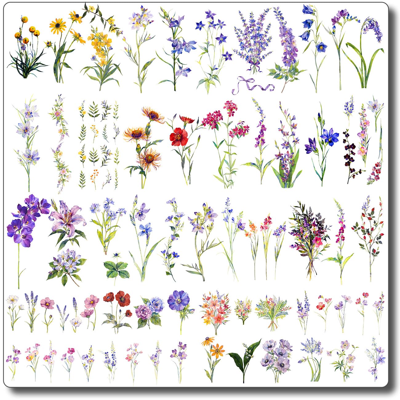 CHARLENT 40 Sheets Watercolor Flower Temporary Tattoos for Women