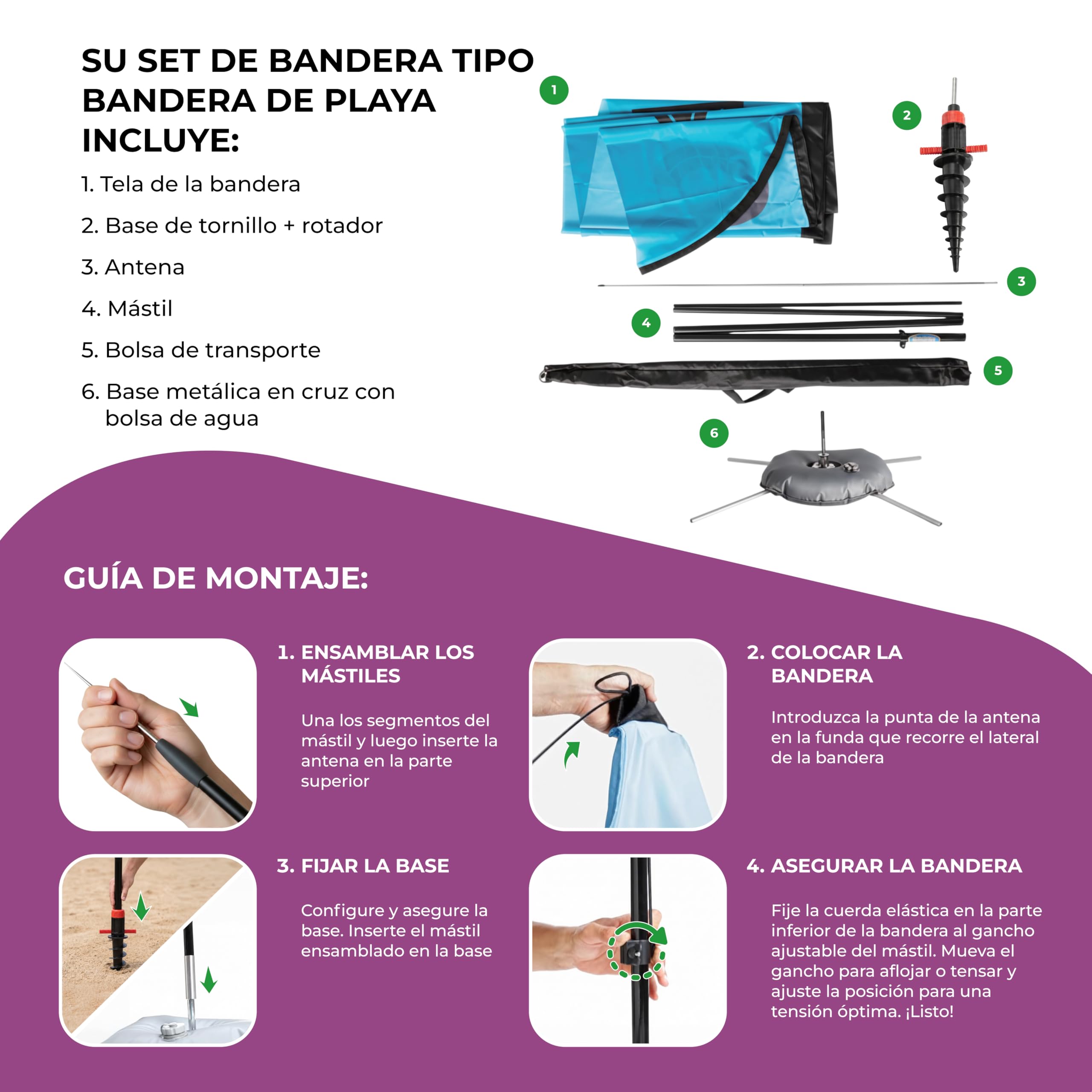 Cimpress Bandera vela personalizada 3,2 m, añade tu logo o texto, bandera publicitaria de doble cara beach flag con mástil para publicidad exterior, eventos, hostelería e inmobiliaria
