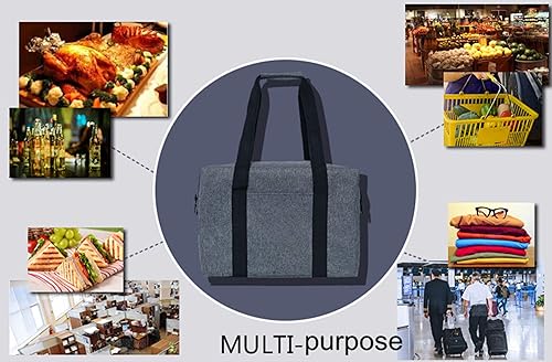 Miniatura 9 de Bolsa enfriadora reutilizable con aislamiento y cremallera superior para comestibles, bolsa térmica de espuma de aluminio gruesa para transporte de
