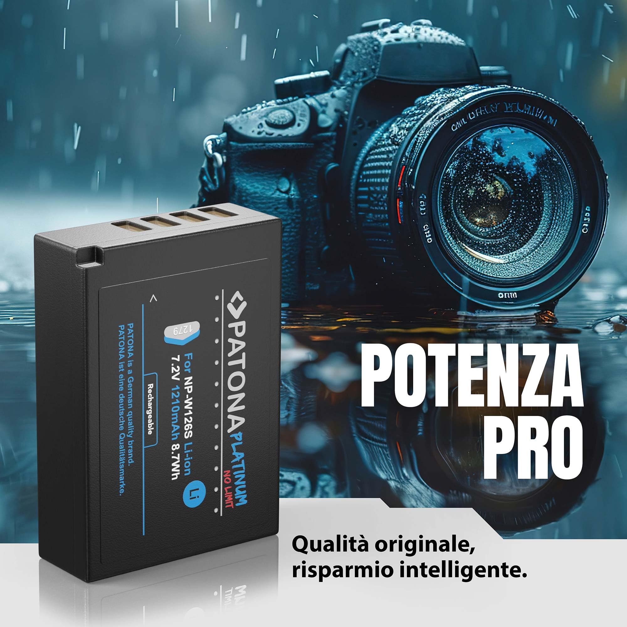 PATONA 2x Platinum Batteria NP-W126s 1210mAh – ricambio per Fuji Fujifilm X-T5 X-T50 X100VI X100F X-S10 X-M5 X-T30 II X-Pro3 – celle ad alte prestazioni, doppio pack