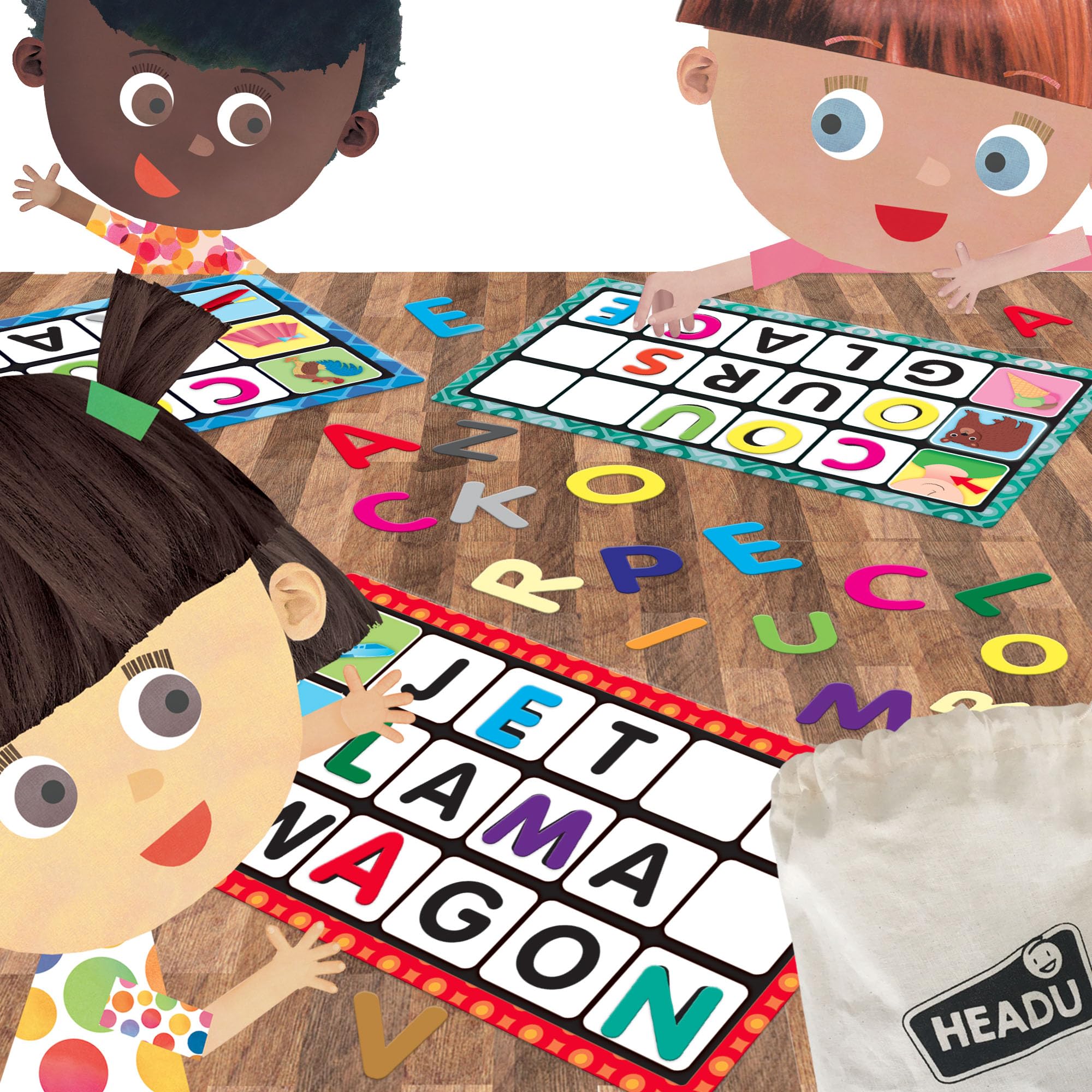 Headu Lettres Et Mots Montessori - Jeu Educatif Loto Tactile pour Apprendre À Lire Et Écrire 2 6 Ans Cadeau Enfants