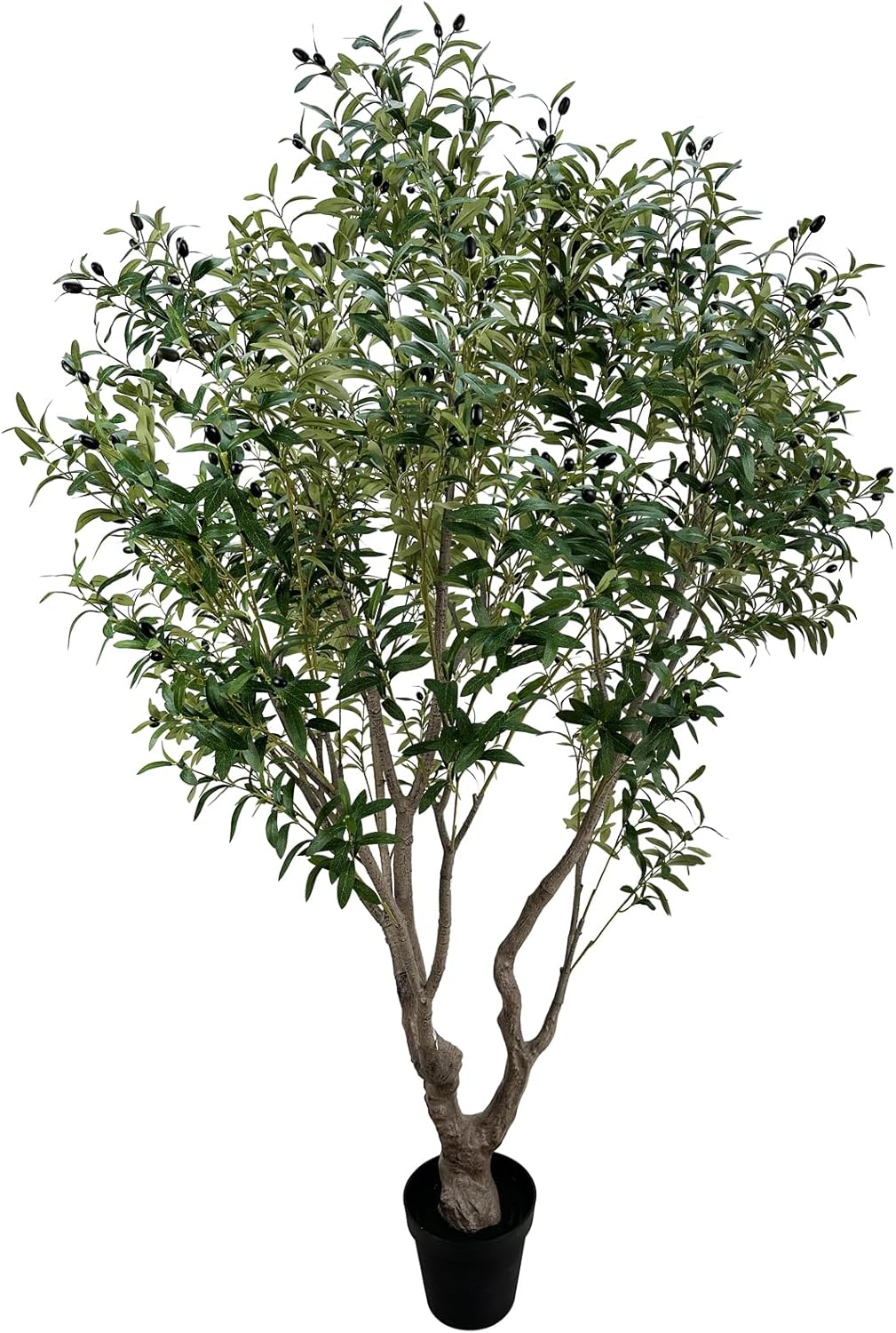 7FT Artificial Olive Tree – Realistic Faux Olive Tree with Natural Trunk and Lifelike Olives, Tall Fake Olive Tree for Living Room, Office, Entryway & Modern Interior Decor