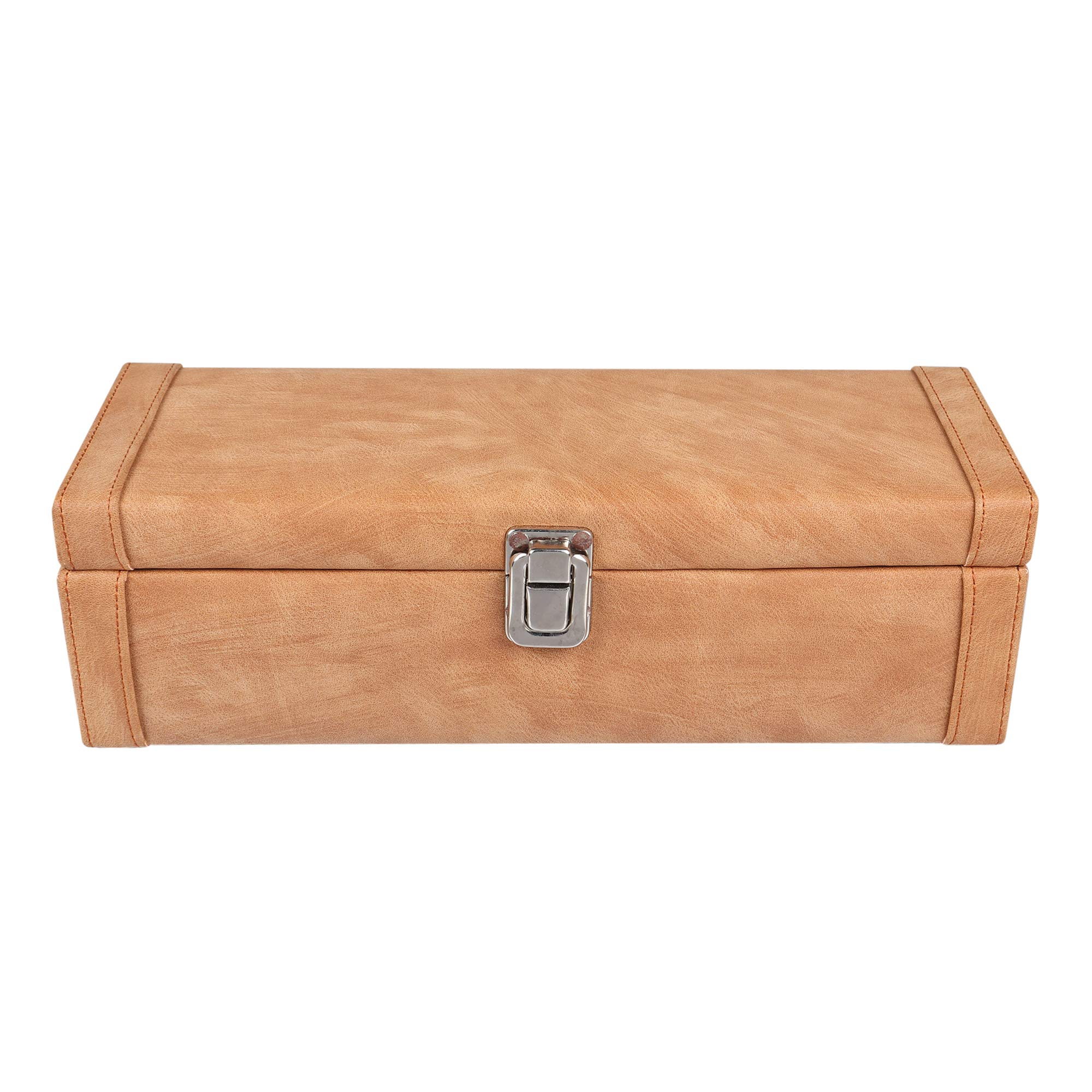 DazzerPremium Leather 5 Slot Watch Box | Storage Box | Display case Organizer with Metal Latch (Beige)