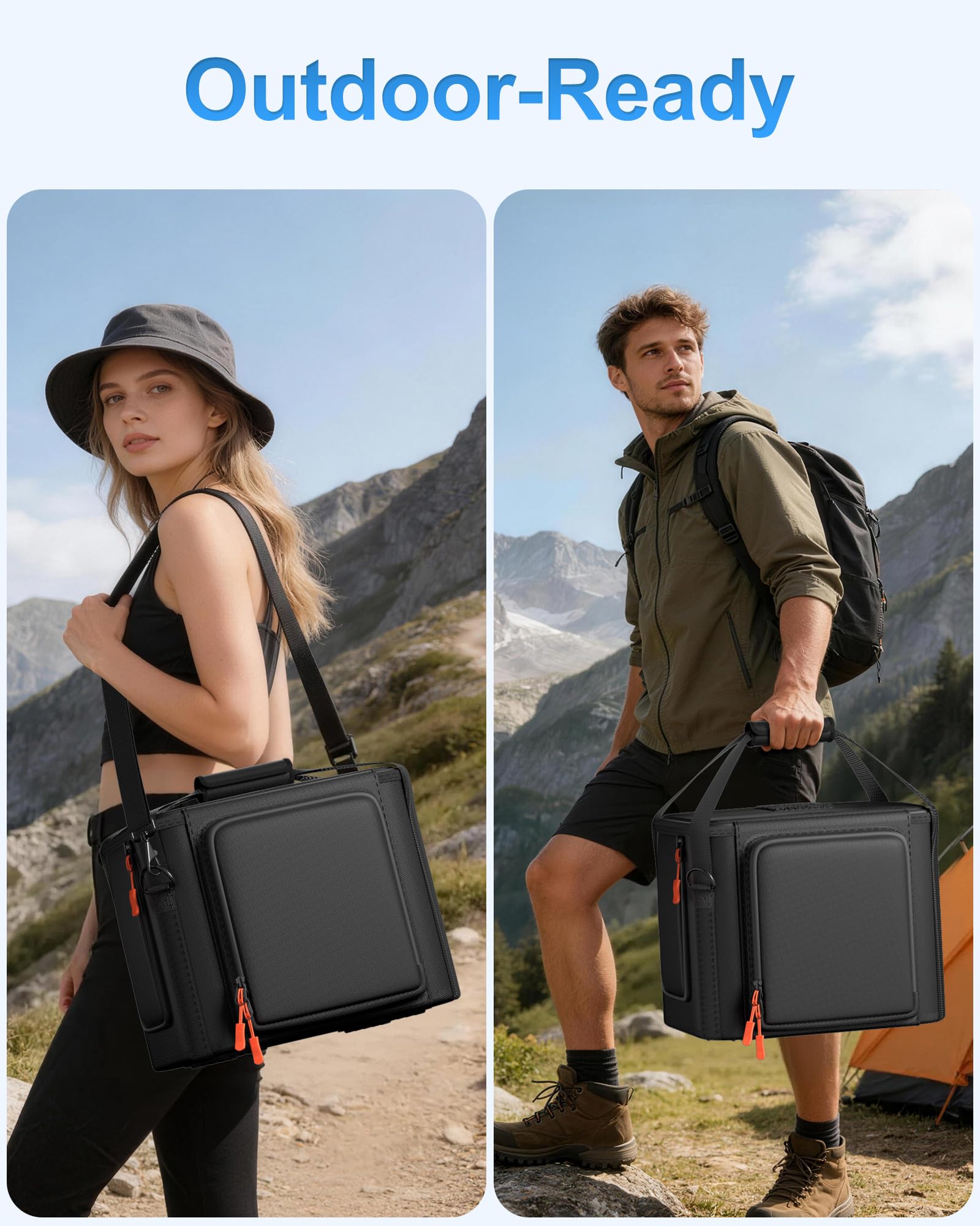 Hautton Borsa da trasporto per Anker SOLIX C1000/ C800/ C800 Plus Stazione Elettrica, Borsa di Protezione con Tracolla e Maniglia per Generatore Elettrico Portatile, Custodia per Power Station -Nero