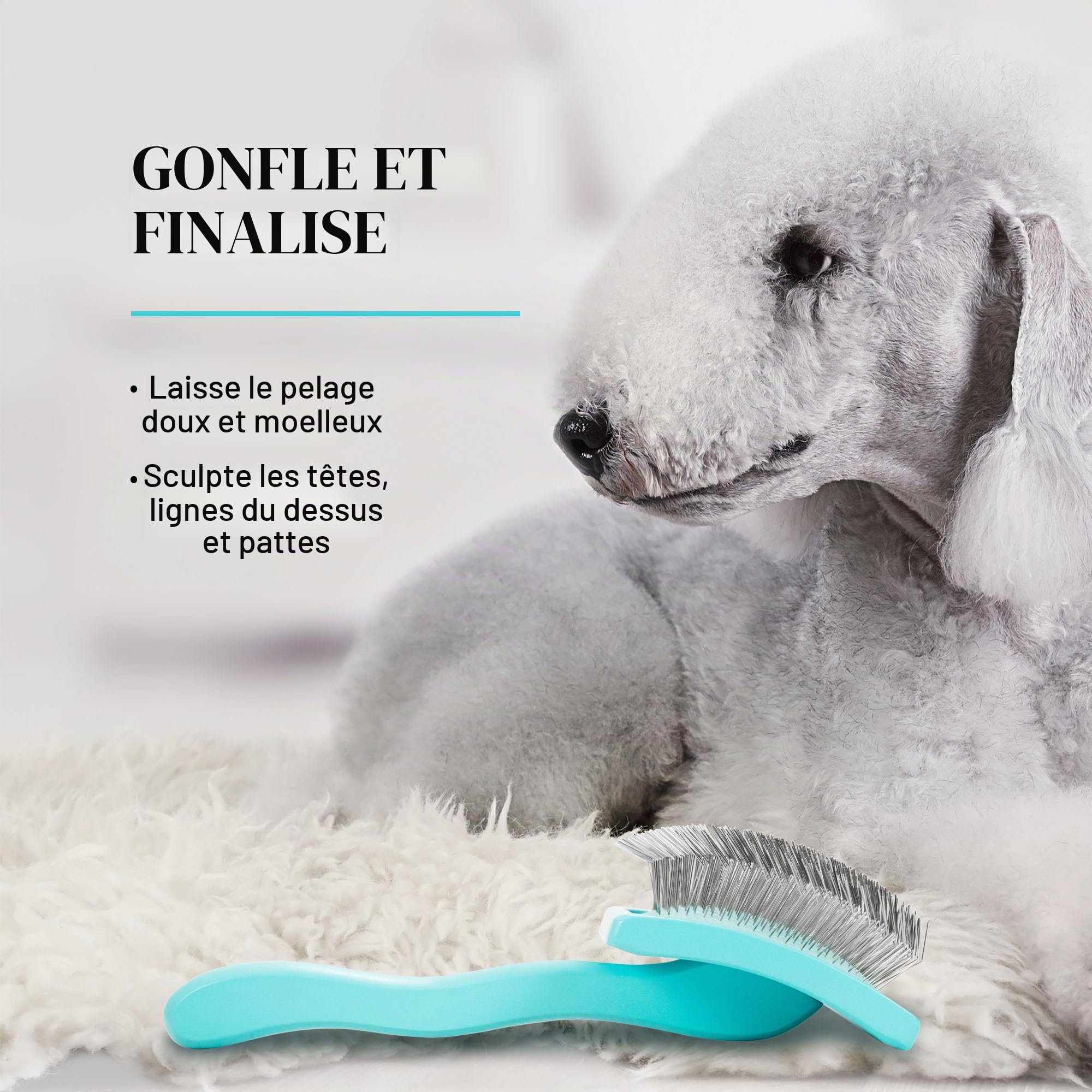 Chris Christensen Big G Brosse à démêler pour chiens (dorés, labradoodles, caniches), toilettez comme un professionnel, style démêlant en peluche, permet d'économiser du temps et de l'énergie, bleu