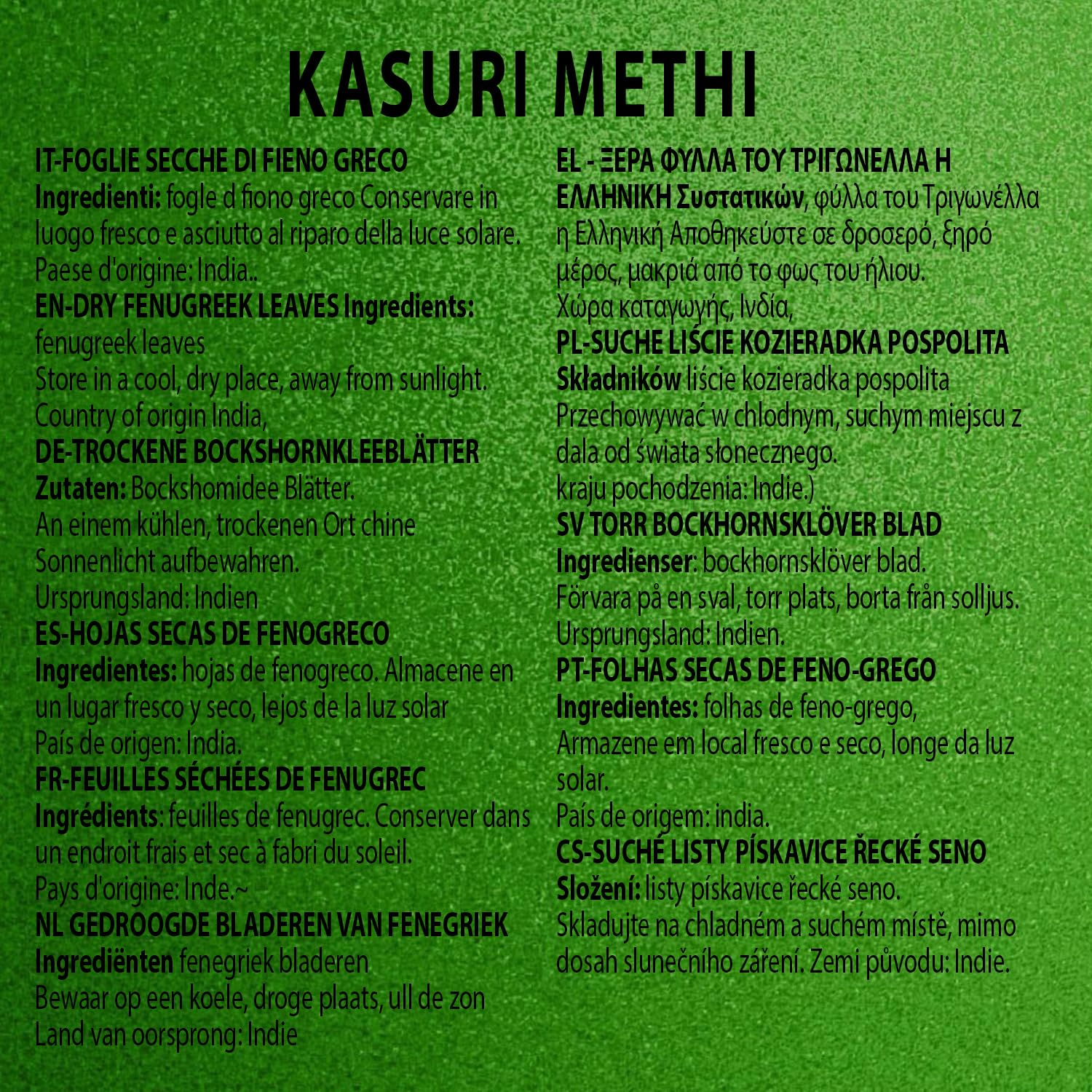 Kasuri Methi Getrocknete Bockshornkleeblätter ((1 Kilogramm), (Pack of 1))