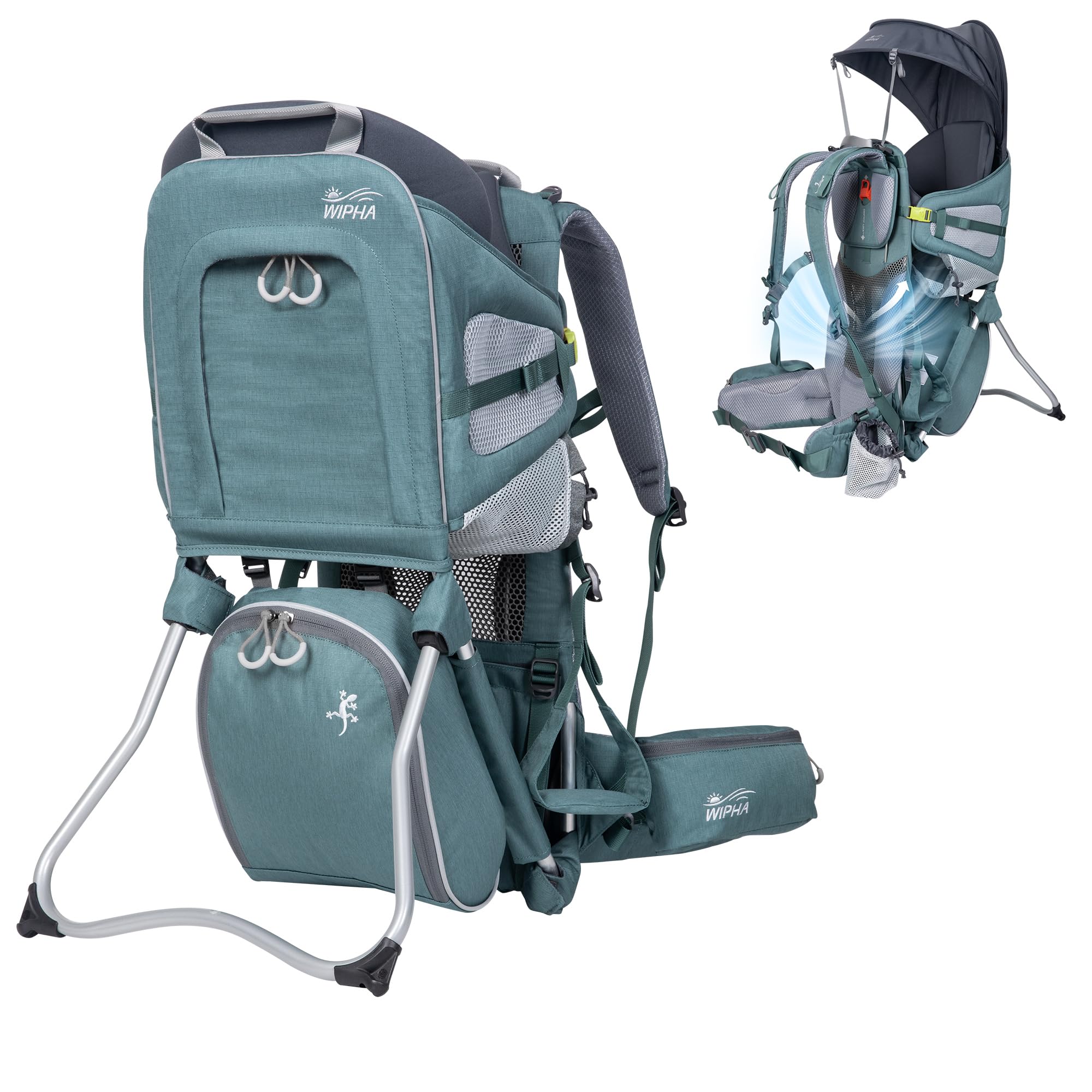 Amazon.com : Baby Backpack Carrier, Toddler Hiking Backpack Carrier with Sunshade, Green