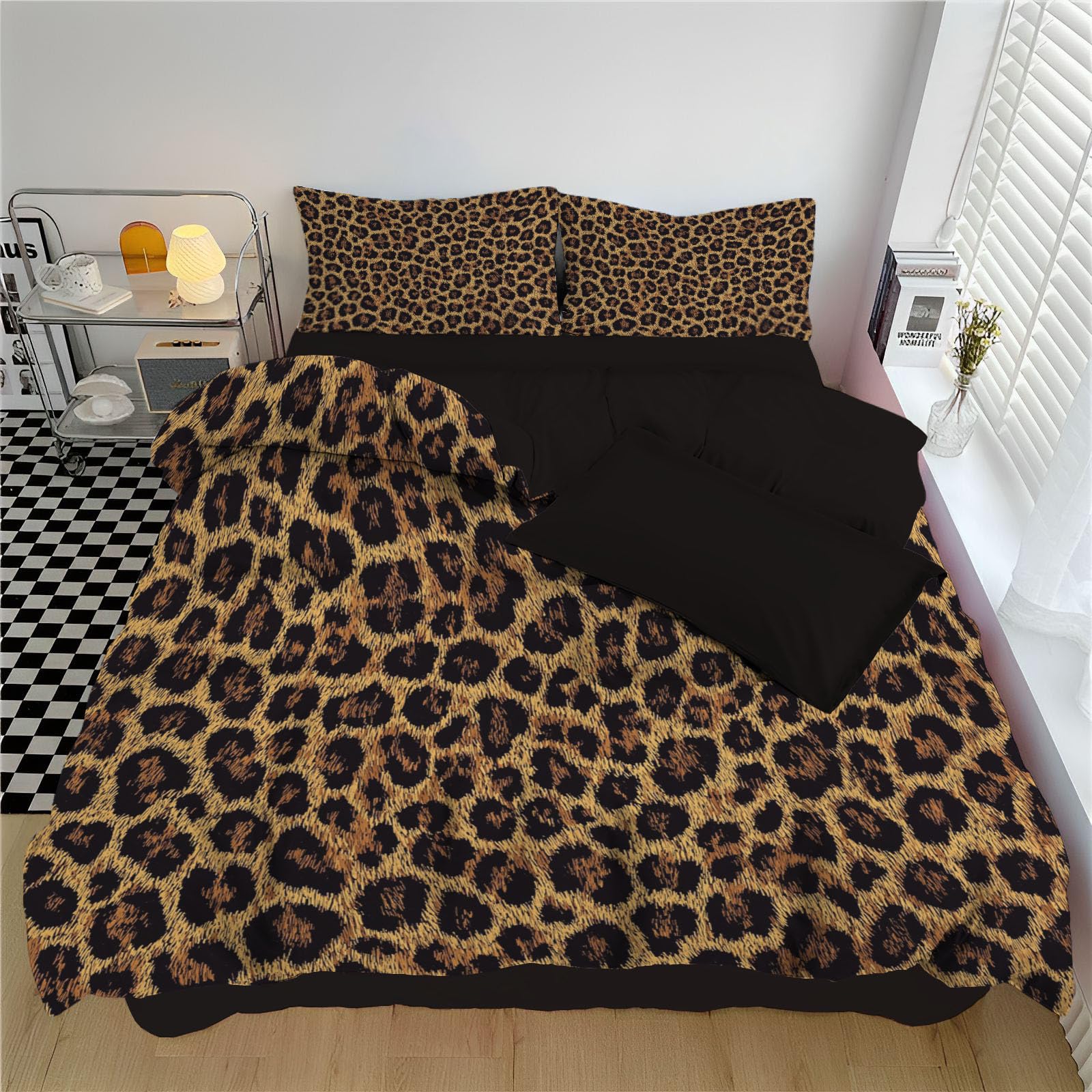 Parure de lit léopard 3 pièces pour une chambre cocooning
