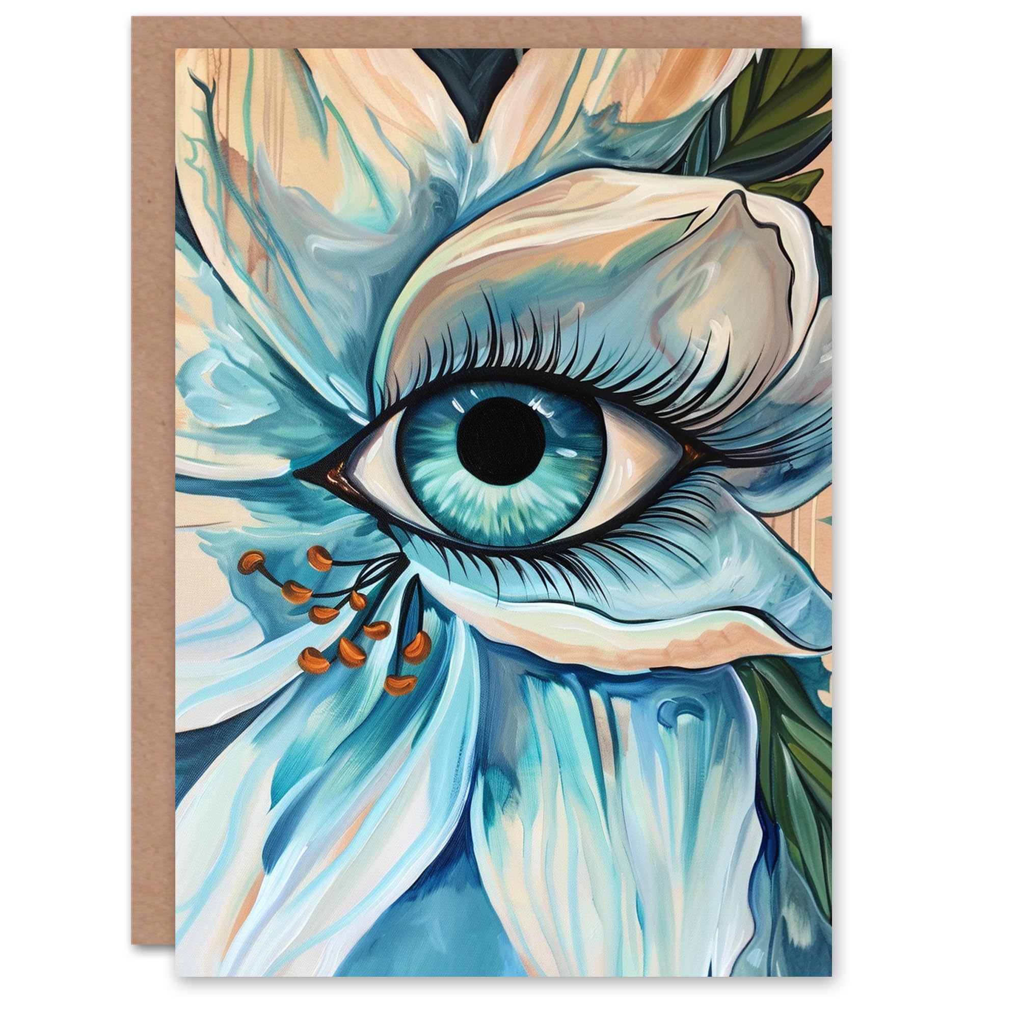 Artery8 Iris Flower Blue Eye Abstract Conceptual Art Blank For Him Or Her Art Birthday Card