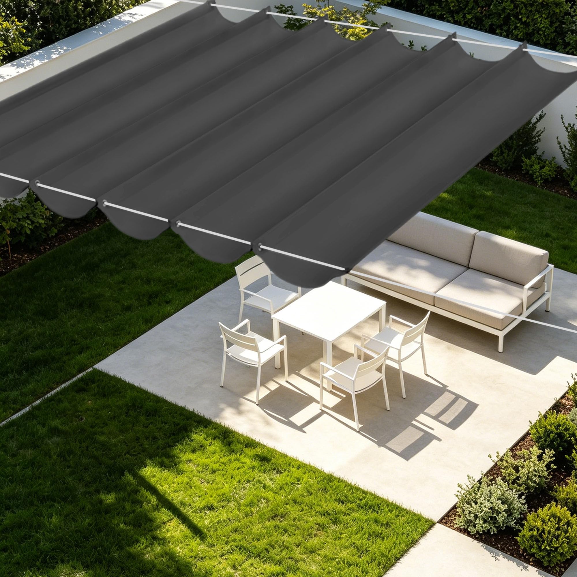Filet d'ombrage 450x240 pour créer un coin salon frais sur le balcon