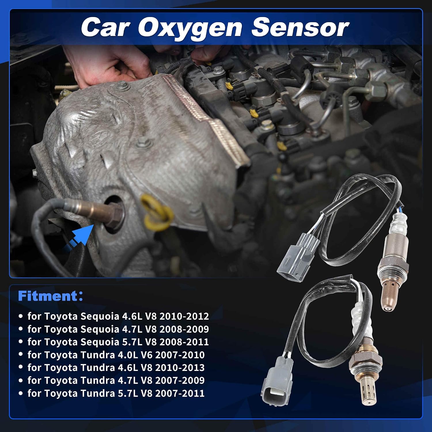 ACROPIX Upstream & Downstream Oxygen Sensor for Toyota Sequoia 4.7L 4.6L 5.7L V8 for Toyota Tundra 4.0L V6 4.6L 4.7L 5.7L V8 2349026/2344624 2pcs