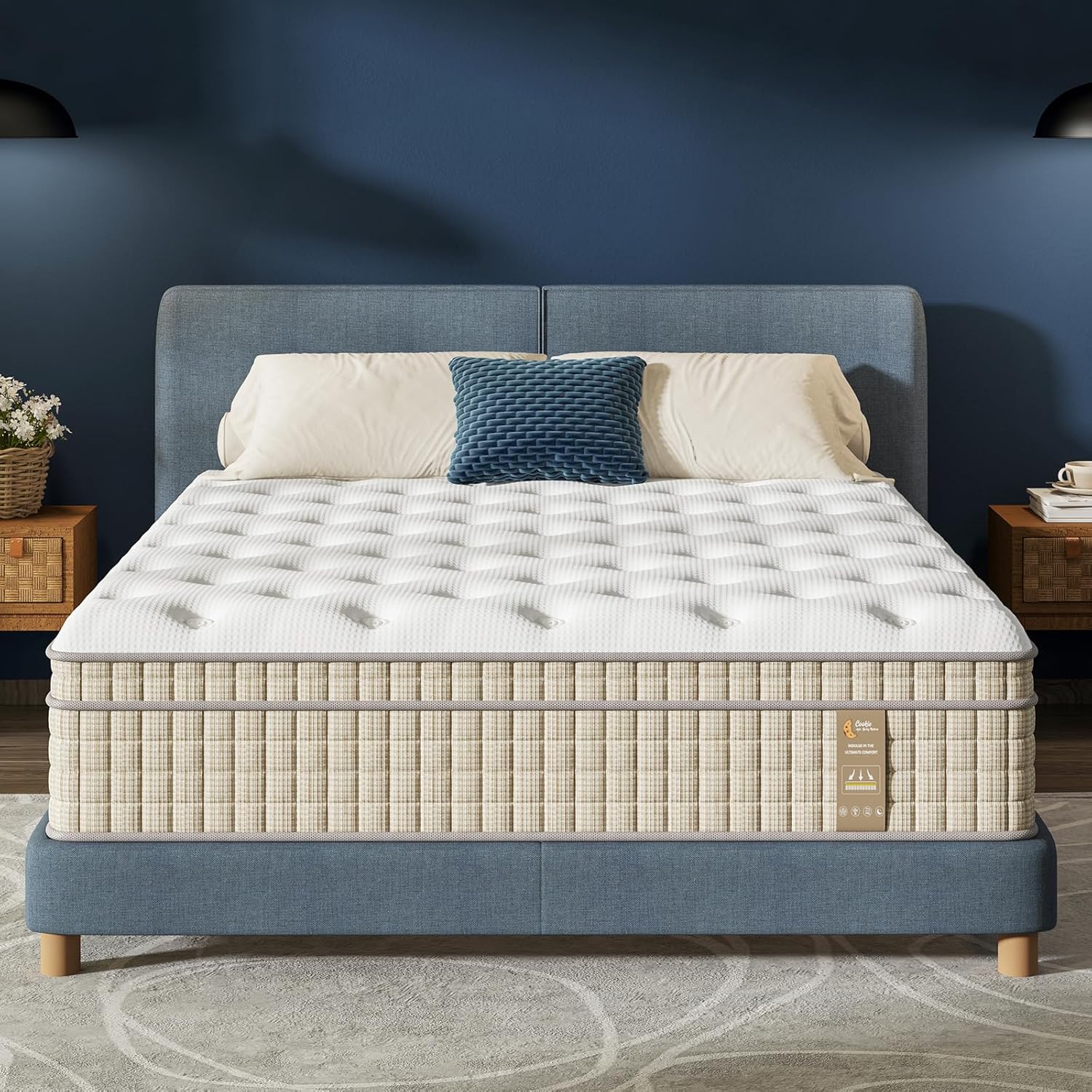 Queen Mattress - Luxury 14 Inch Queen Bed Mattress in a Box, with Pillow Top & Upgrade Pocket Spring Design for Strong Back Support & Pain Relief, Non-Toxic & Odor