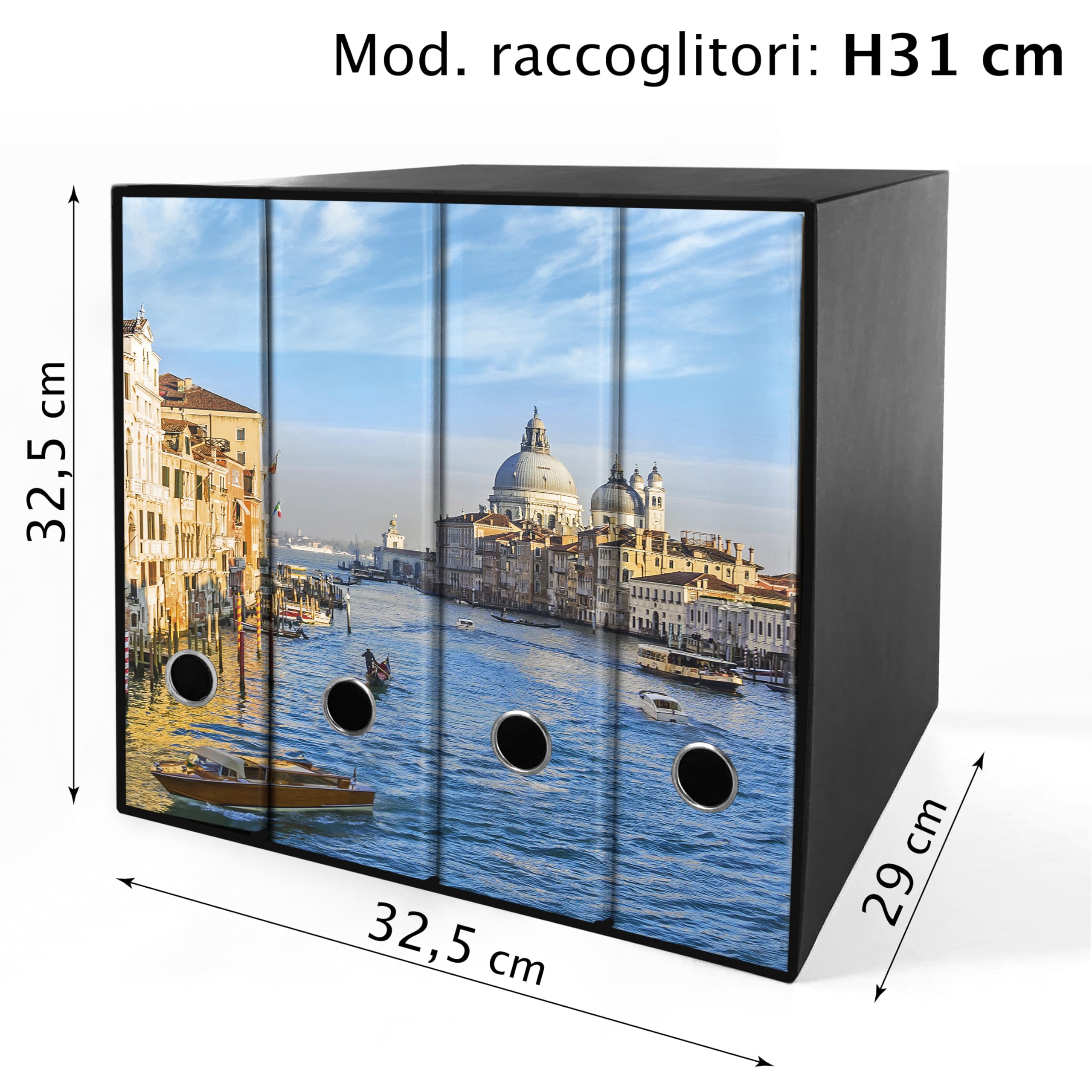 Set da 4 raccoglitori ad anelli VENEZIA, CANAL GRANDE - Faldoni SHAREPRINTING (H31 con 2 anelli)