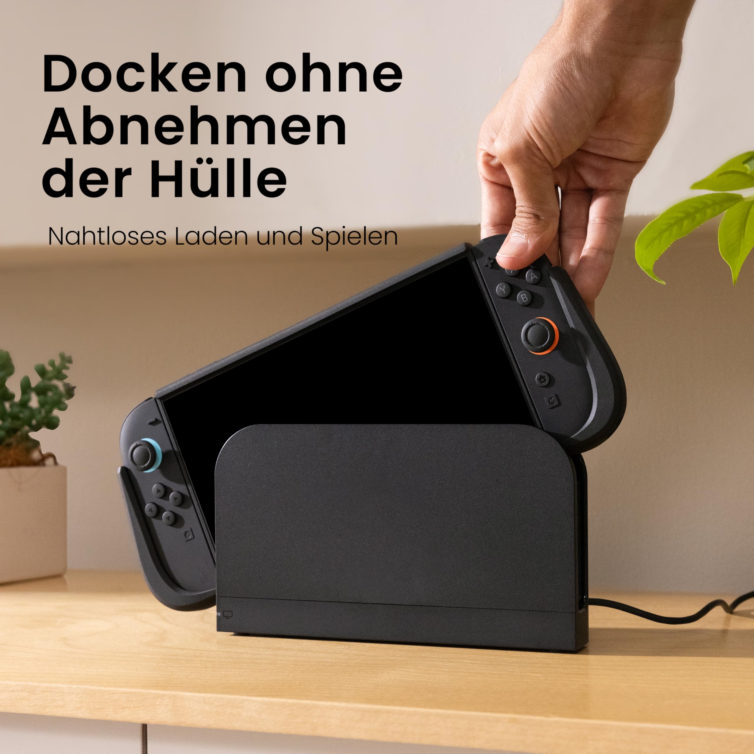 KIWIHOME P2 Dockbares hülle für Switch 2 2025, Rutschfester ergonomischer Griff, Fallgetestet, Schutzhülle, Zubehör für Switch 2 Case, Schwarz