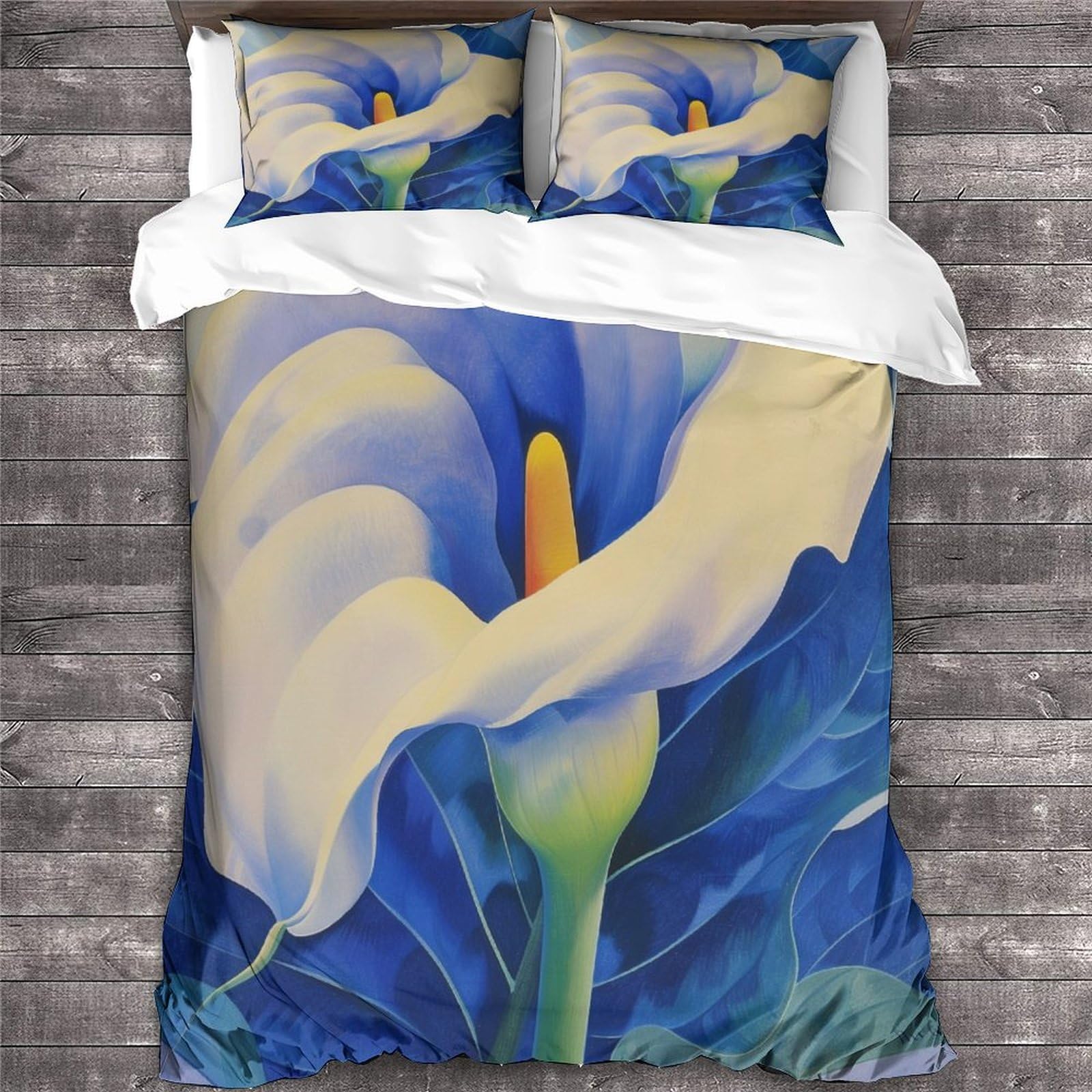 Luxus-Bettwäsche-Set mit Lilienblüten, 3D-Druck, Bettbezug-Set mit Kissenbezügen, King-Size-Größe (220 x 240 cm), Heimtextilien, Bettbezug-Set für Schlafzimmer-Dekor