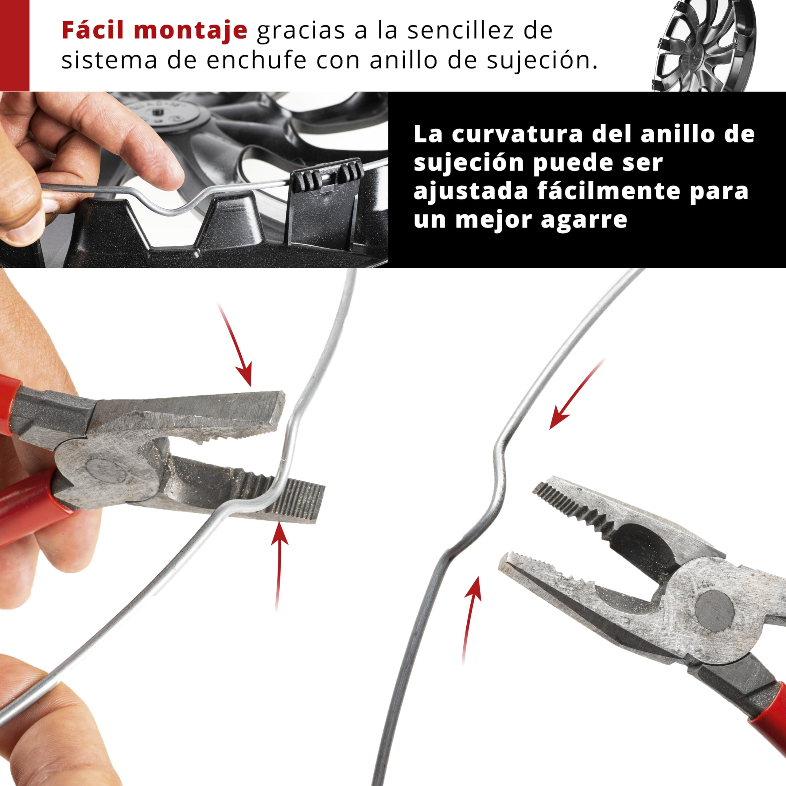 Walser Embellecedores de Ruedas Racer, Premio Muy Bueno* Juego de Cuatro embellecedores de Rueda con Aspecto de llanta de Aluminio 15" Negro