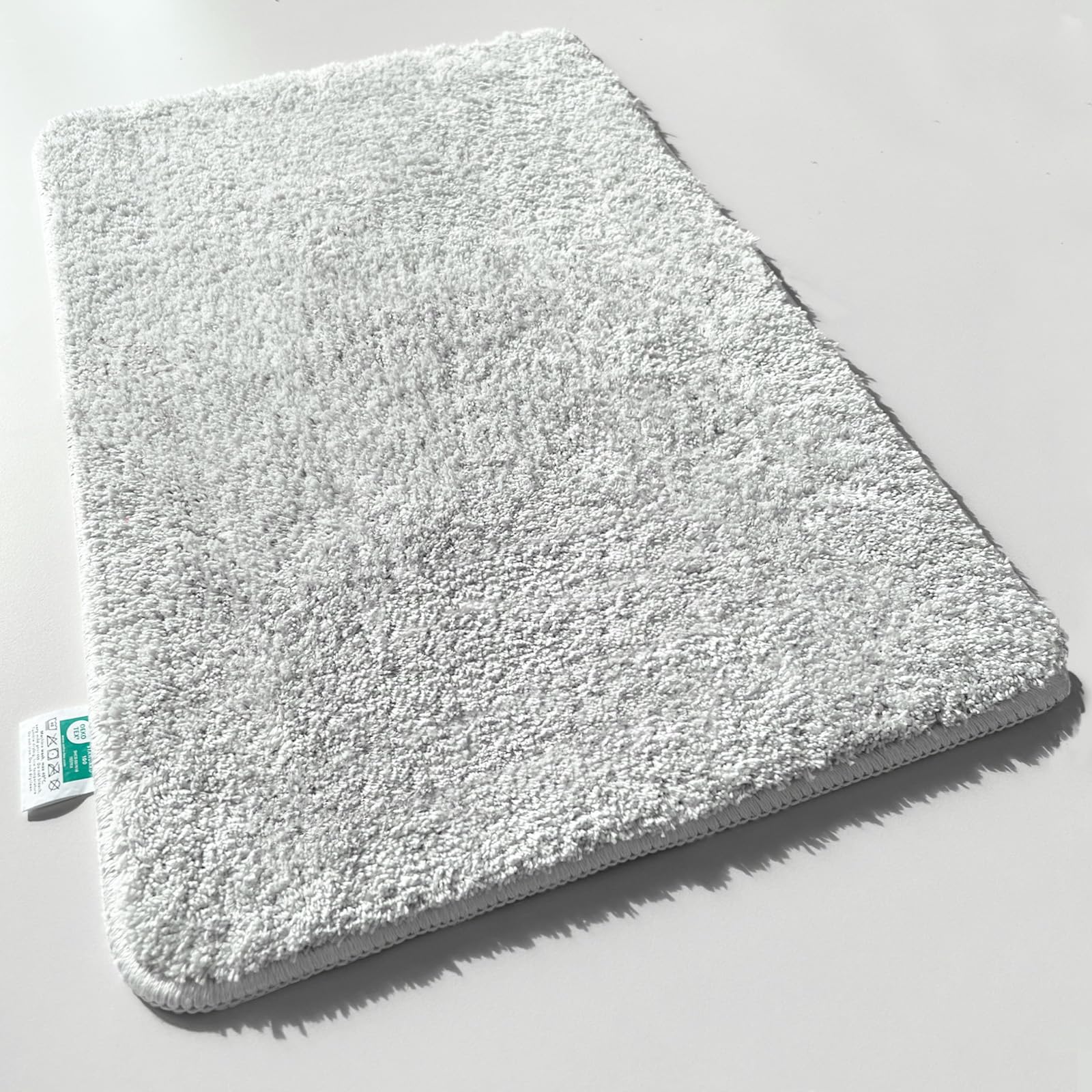casa pura hoogpolige badmat Sky Soft | zacht, pluizig badkamertapijt in Shaggy look | antislip wasbare badmat | getest op schadelijke stoffen | 16 kleuren in 6 maten (80 x 150 cm, wit