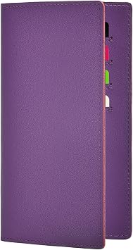 Checkbook Covers for Personal Duplicate Checks, Genuine Leather Checkbooks Register Cover Holder Wallets for Women & Men Purple
