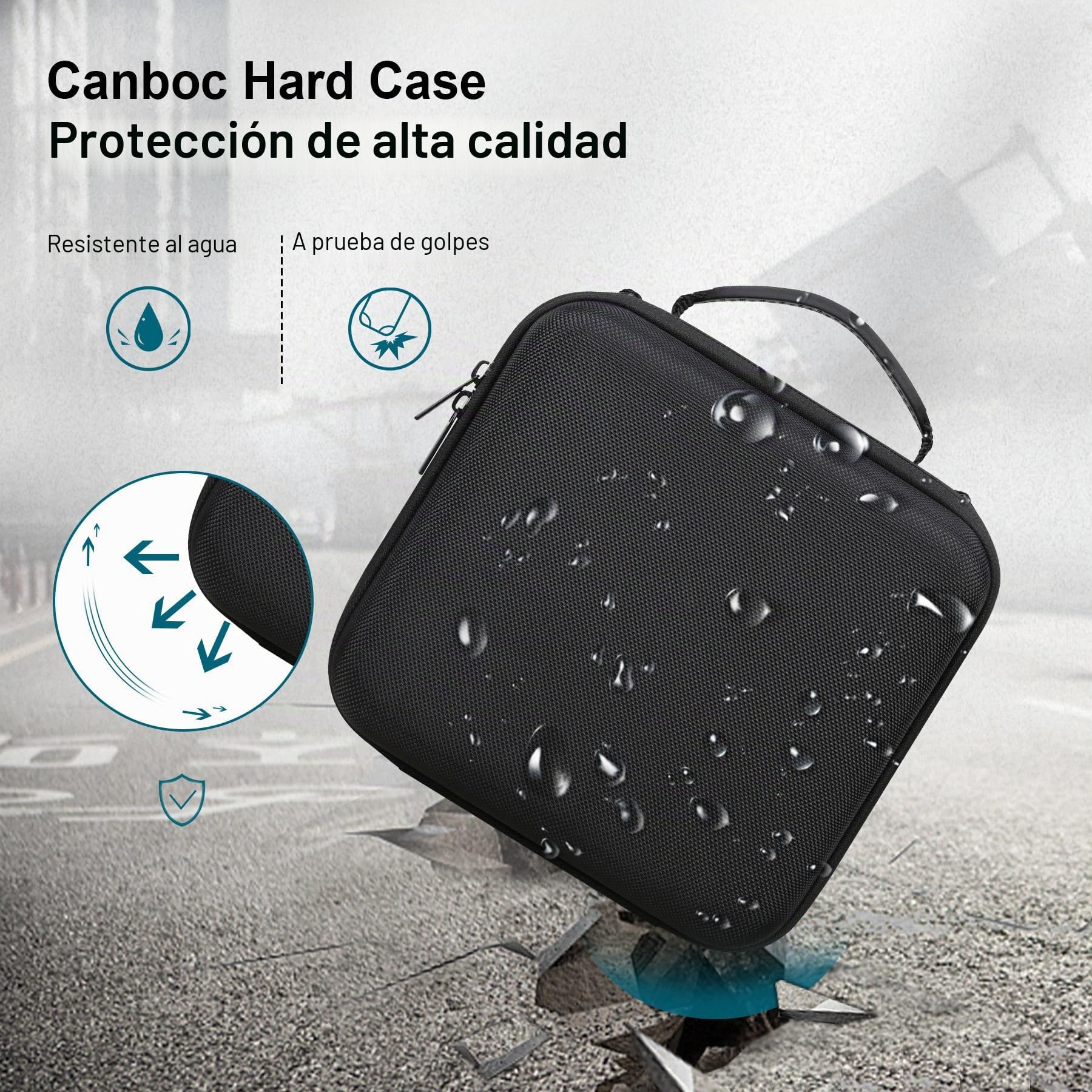 Canboc Funda cámara réflex Digital Canon EOS Rebel T7/ R50/ R50 V/ R6 Mark II/ R100/ R8/ R7/R5/90D/5D Mark IV y Objetivo de 18-55 mm, con Correa para el Hombro y 3 separadores, Negra (Solo Funda)