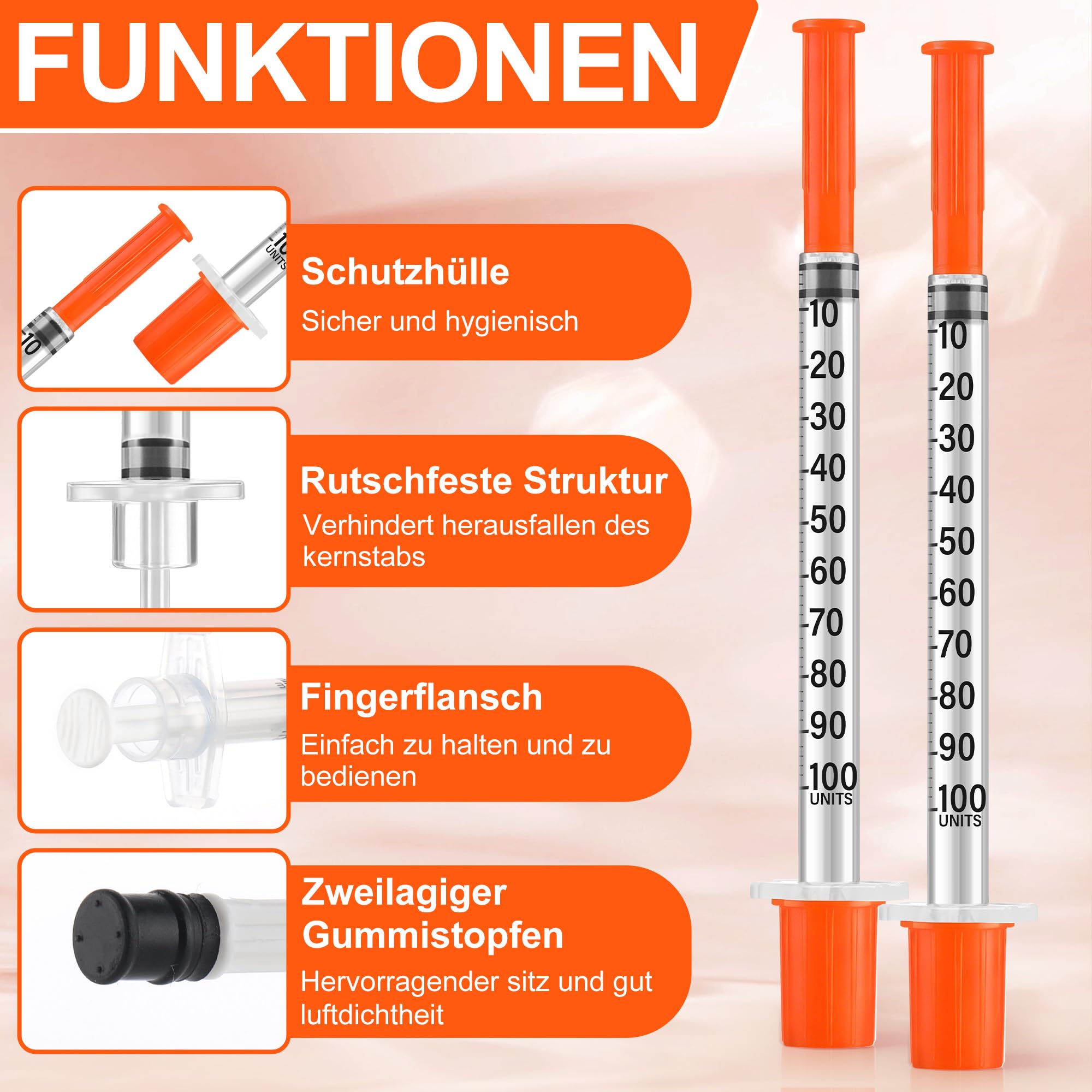 100 Stück 1ml Plastiktube mit 30G*8mm Saugkopf für Flüssigkeitstrennung