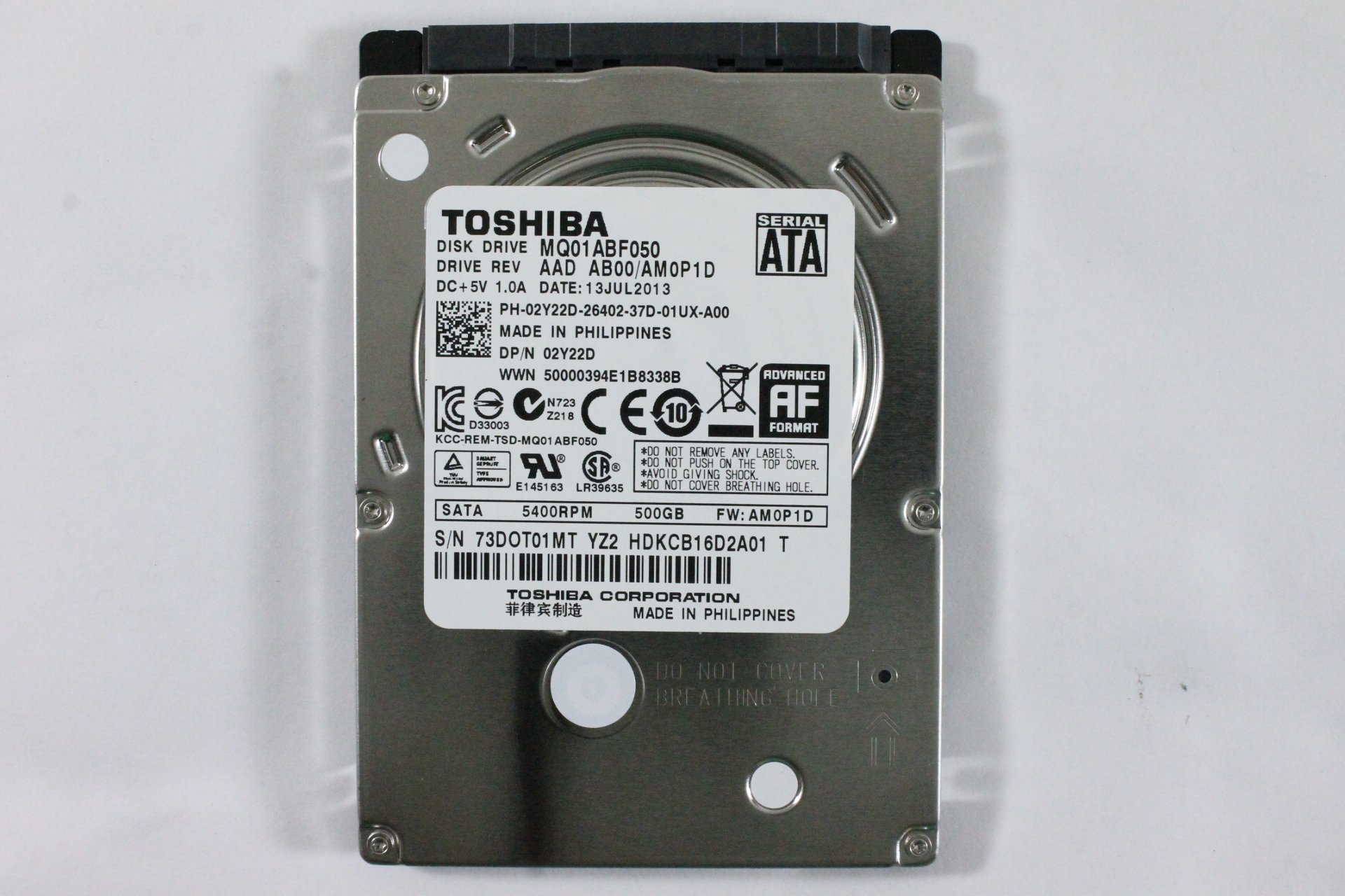 Dell 2Y22D MQ01ABF050 2.5" SATA Thin 500GB 5400 Toshiba Laptop Hard Drive Latitude E6420
