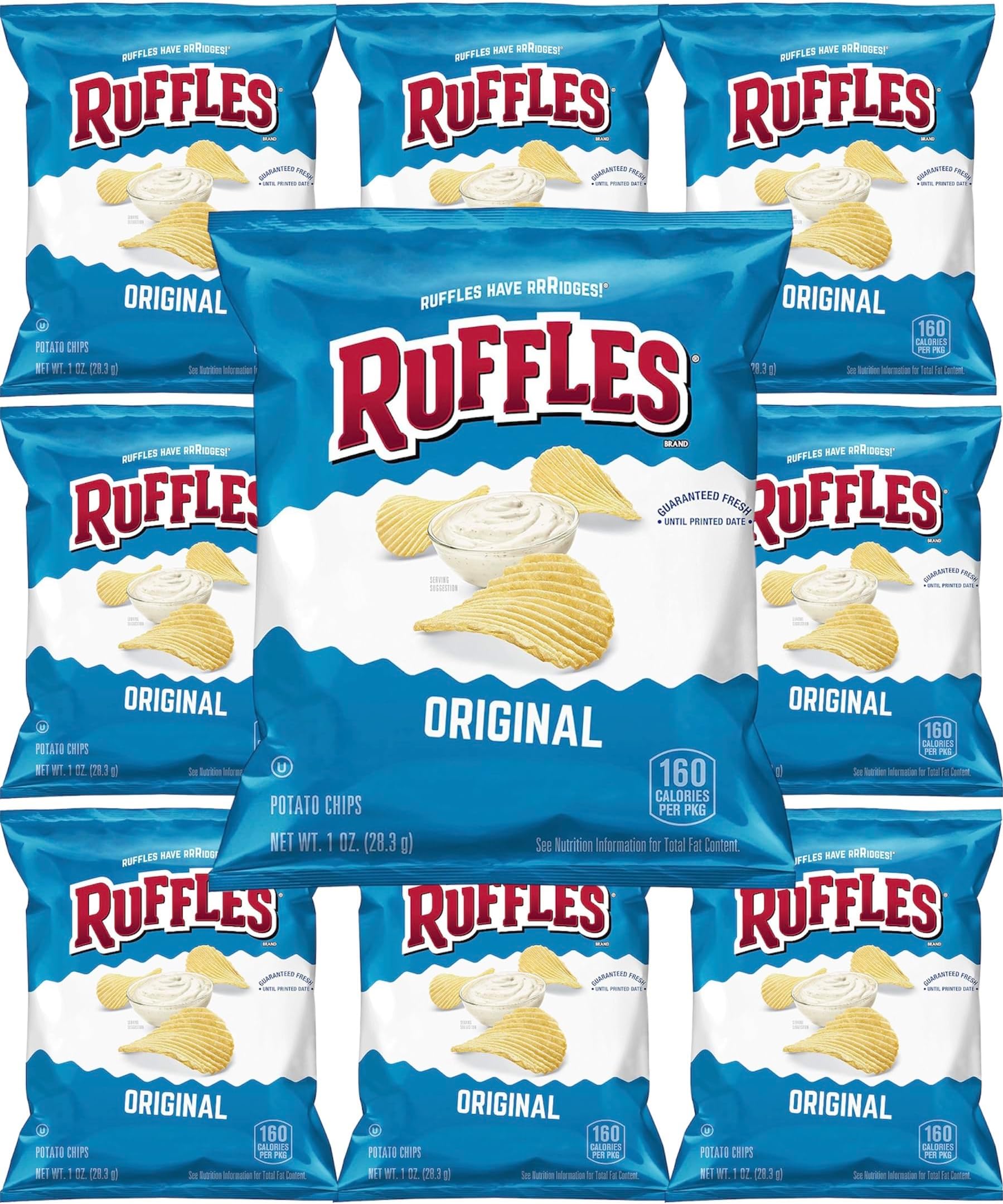 Ruffles Original Potato Chips, 1oz, 10 Count