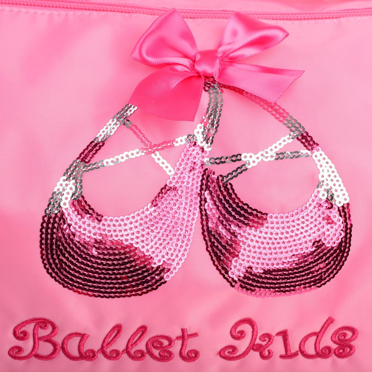 Dressy Daisy Girls' Sequined Ballerina Pattern Waterproof Ballet Dance Bag Hand Bag Shoulder Bag Duffle Bag Pink