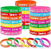 Vista 25 de JUNEBRUSHS 42 piezas de accesorios de concientización sobre el cáncer de mama, pulseras de silicona Esperanza Fe Fuerza Coraje, pulseras accesorios