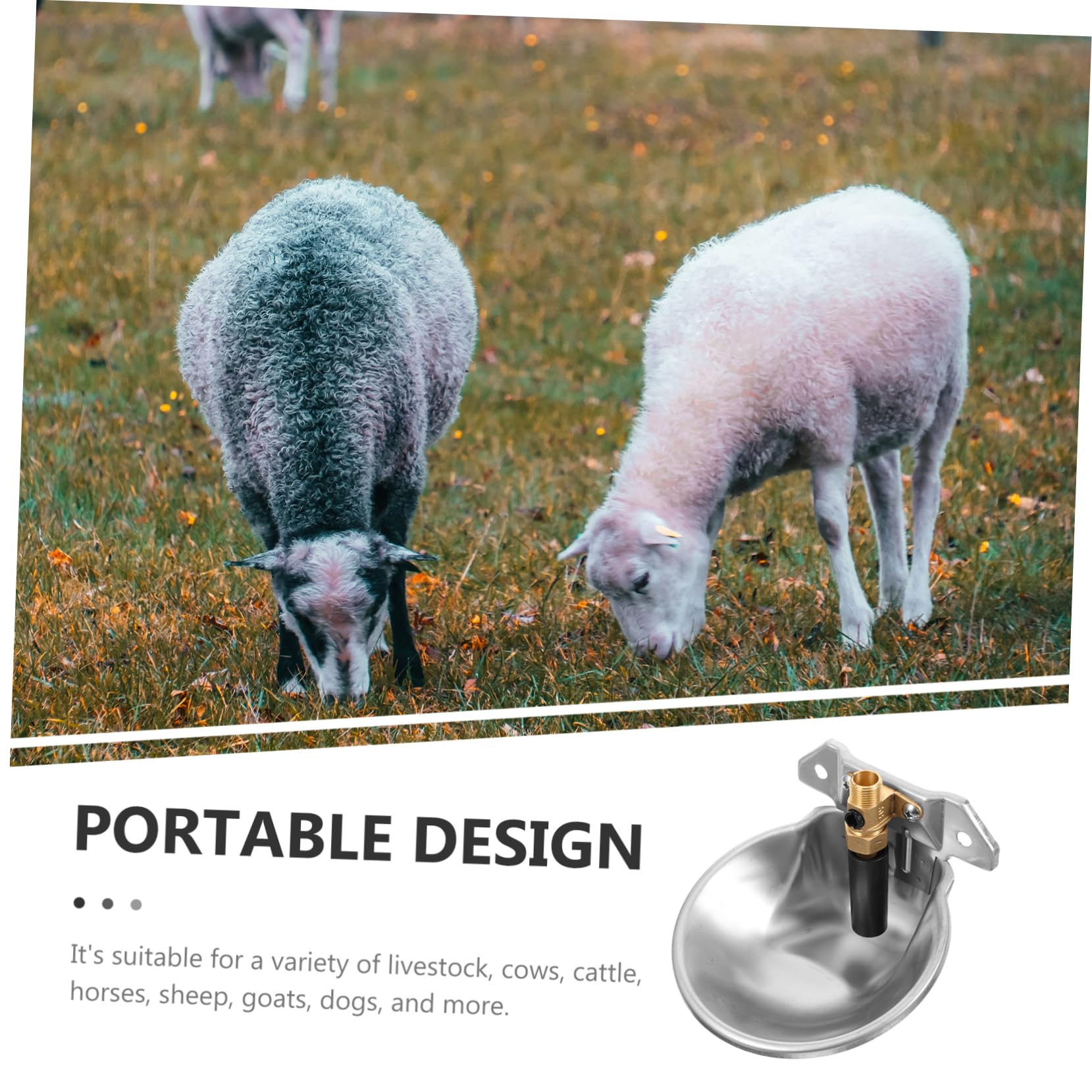 BESPORTBLE Abbeveratoio Automatico Ciotola per Bestiame in Acciaio Inox e Superficie Liscia Capacità Grande per Pecore e Animali da Fattoria , per Stalla