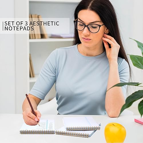 Miniatura 6 de Bloc de notas de lista de tareas pendientes, 3 piezasjuego, bloc de notas diario sin fecha, 52 hojas arrancables, bloc de planificación de 5.5 x 8.3