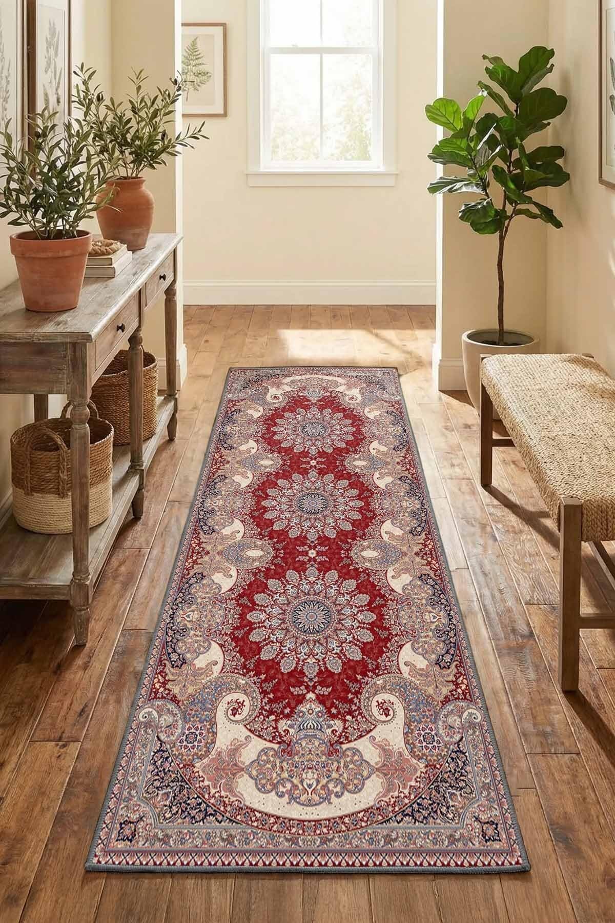 Monnhein Vizon Yolluk Blm - Yıkanabilir, Kaymaz Taban, Dijital Baskılı, Leke Tutmaz, İnce Hav, Modern Koridor, Mutfak, Antre ve Salon için Dekoratif Yolluk