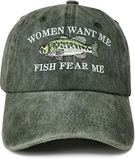 Fish Fear Me Women Want Me Embroidered Baseball Caps for Men Boy