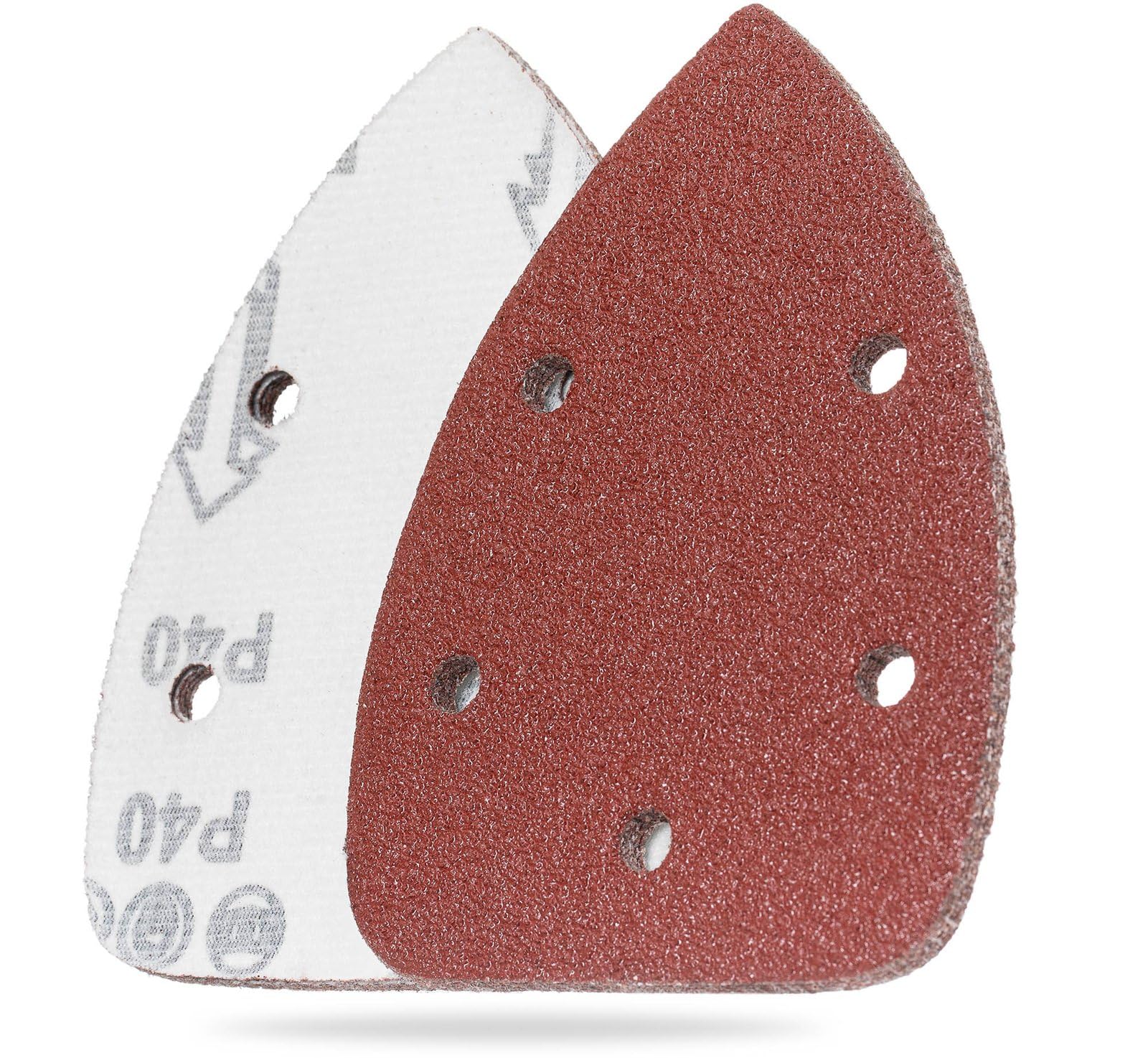 YoiYee Mouse Detail Sanding Sheets 140 x 90mm - Assorted Grits P40/80/120/180-5 Hole Hook and Loop Sandpaper Pads for Wood, Paint and Metal - 20PCS