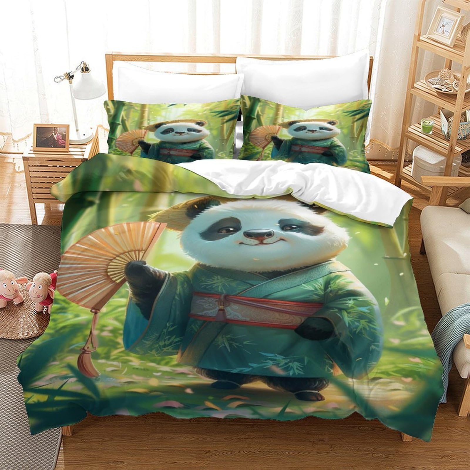 Housse de couette ultra douce 260x220 cm hypoallergénique avec taies d'oreiller