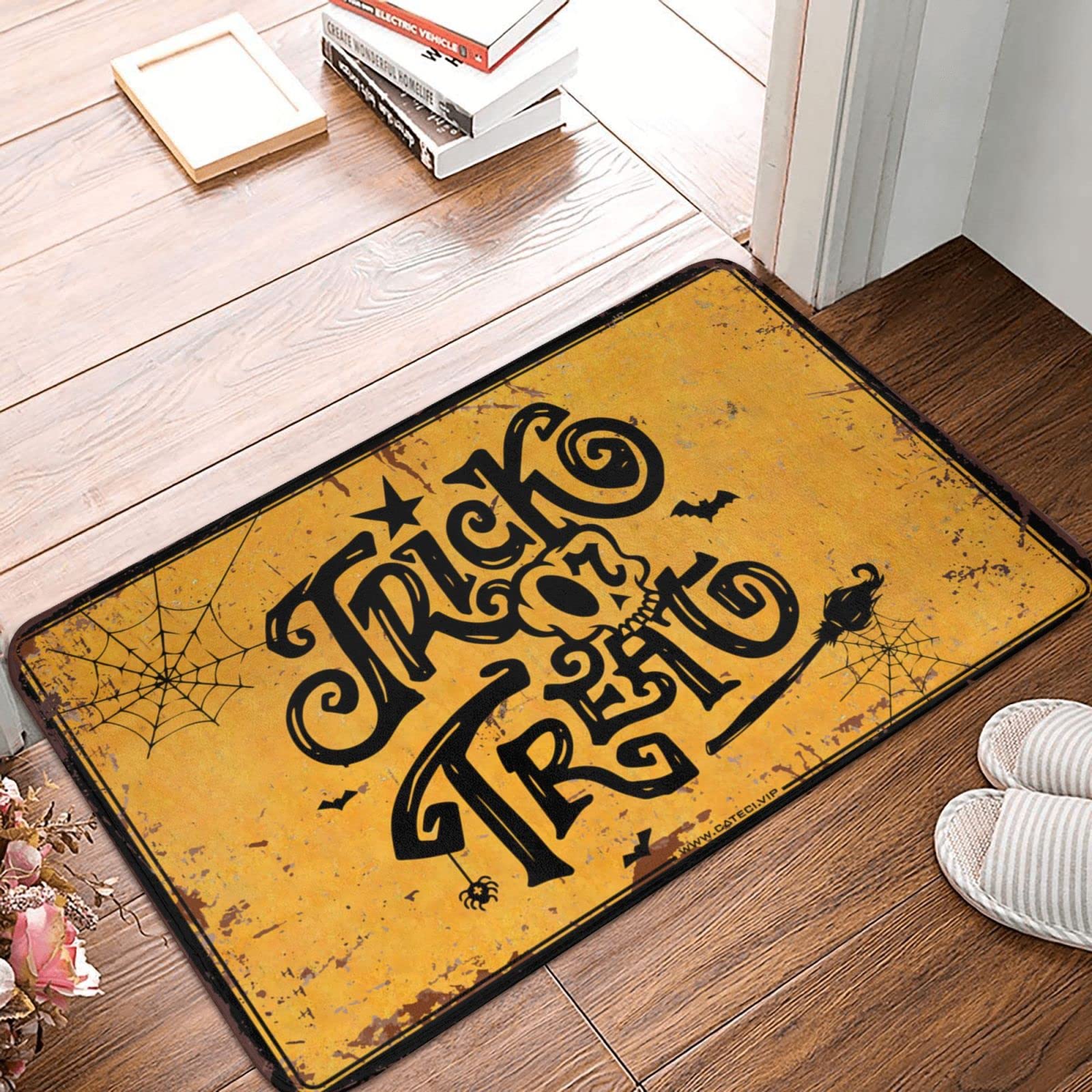 Paillasson Trick Or Treat style rustique 65x90 cm motif Halloween