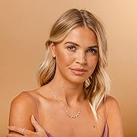 Vista 14 de PAVOI Collar de estación chapado en oro de 14 quilates, collares de capas de diamantes simulados, cadena de circonita cúbica para mujer