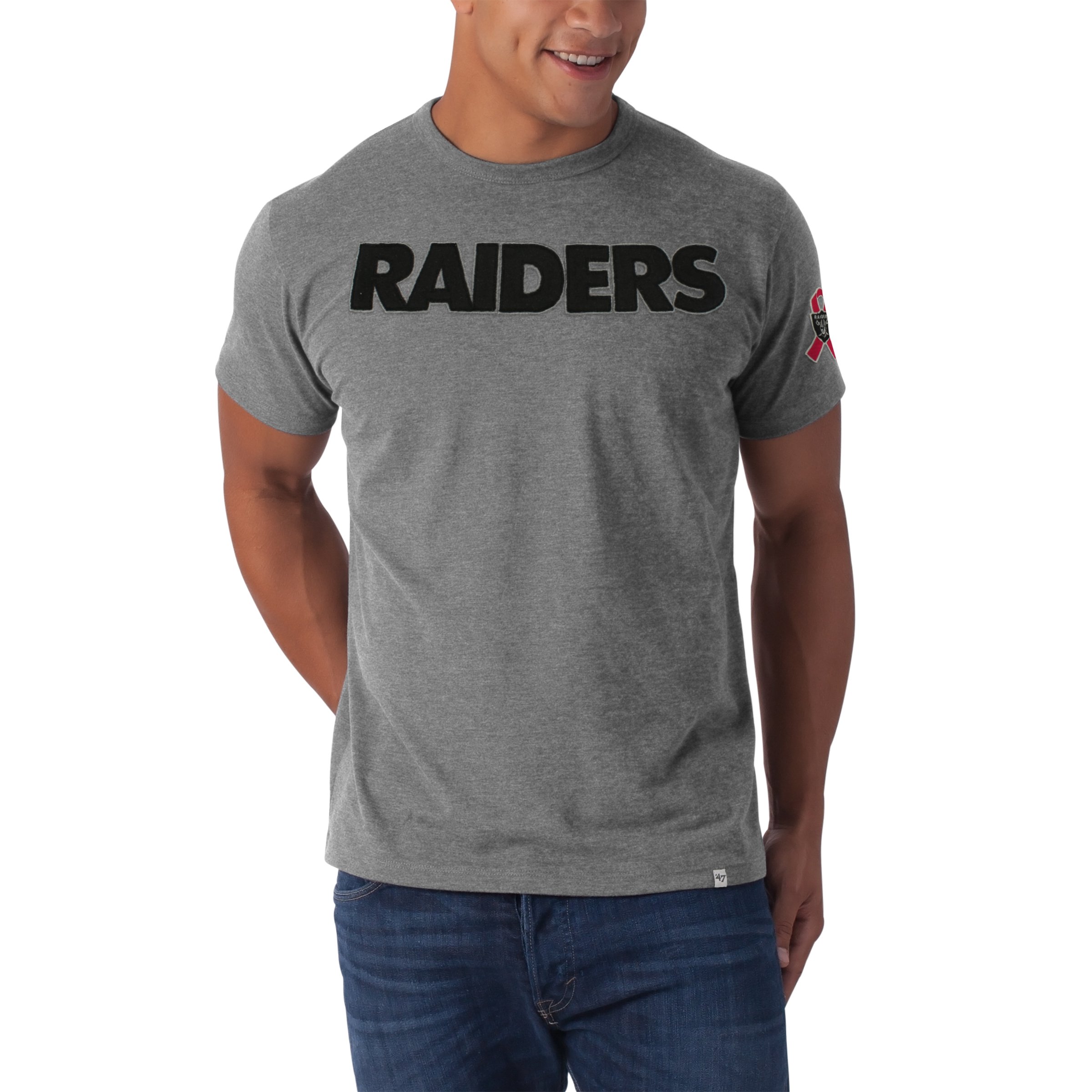 NFL Oakland Raiders Men's Breast Cancer Awareness Fieldhouse Basic Tee