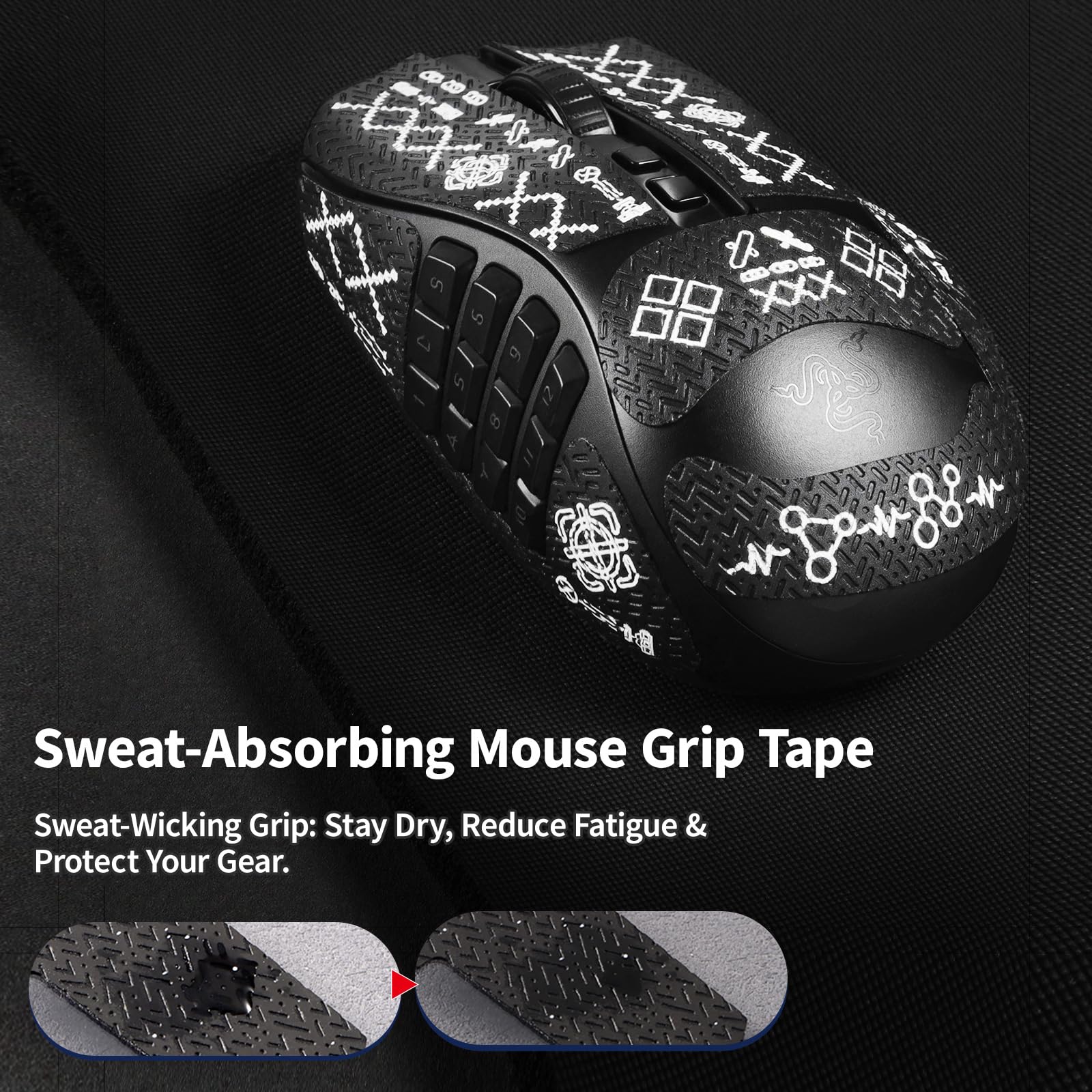 Amazon.co.jp: immoenuc マウスグリップテープステッカー Razer Naga