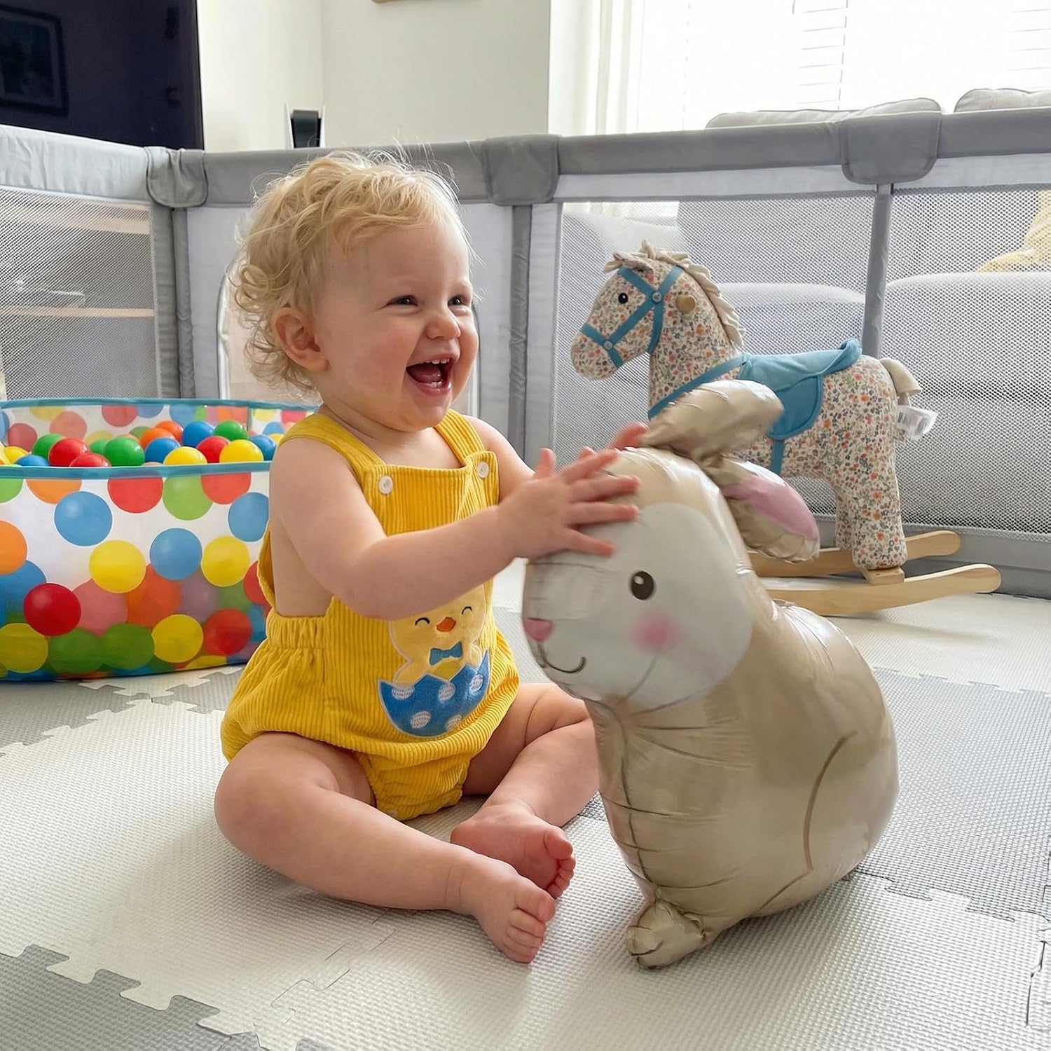 YINGISFITM My First Easter Baby Boy Girl Outfit Hatching Chick Overalls Sleeveless Bubble Romper Infant Clothes Boys Girls - Image 2