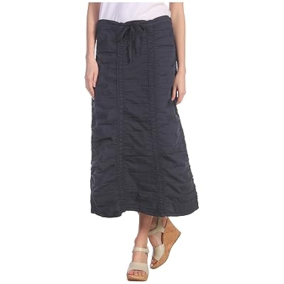 XCVI Stretch Poplin Double Shirred Panel Skirt Women