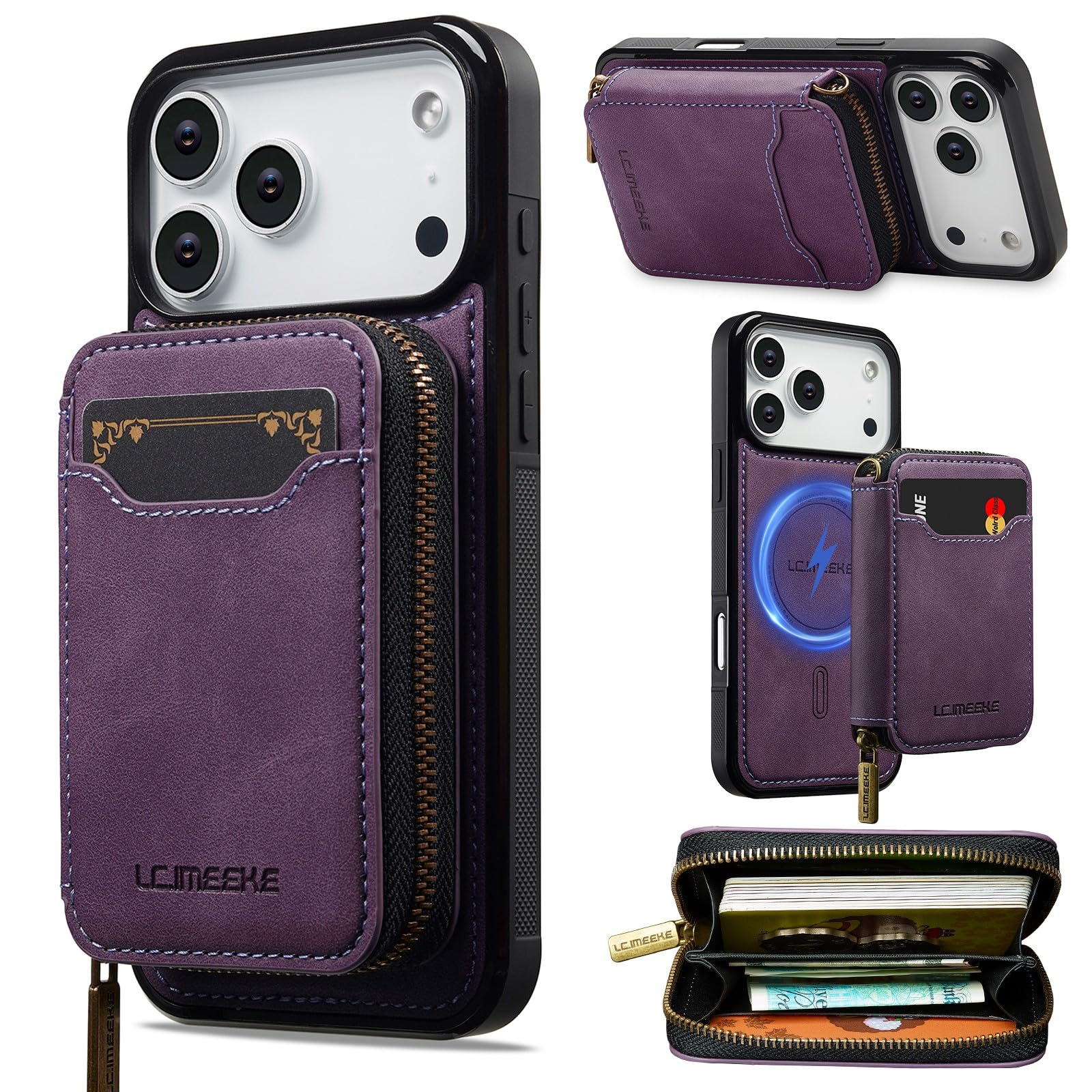Étui à rabat iPhone 11 Pro Max en cuir violet contre les rayures - 7