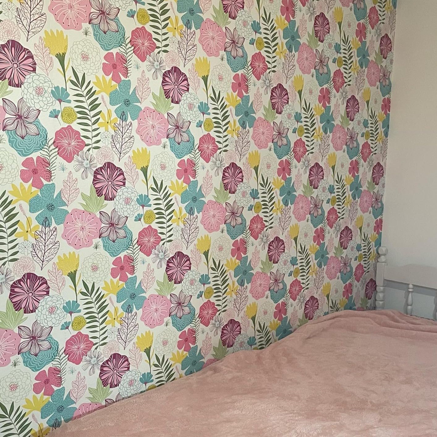 6/mo Finance RoomMates RMK11328WP Pink Perennial Blooms Peel and